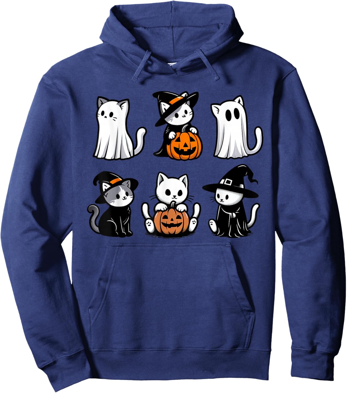 Funny Ghost Cat Funny Halloween Spooky Funny Boo Cat Lover Hoodie - Hoodie | Navy