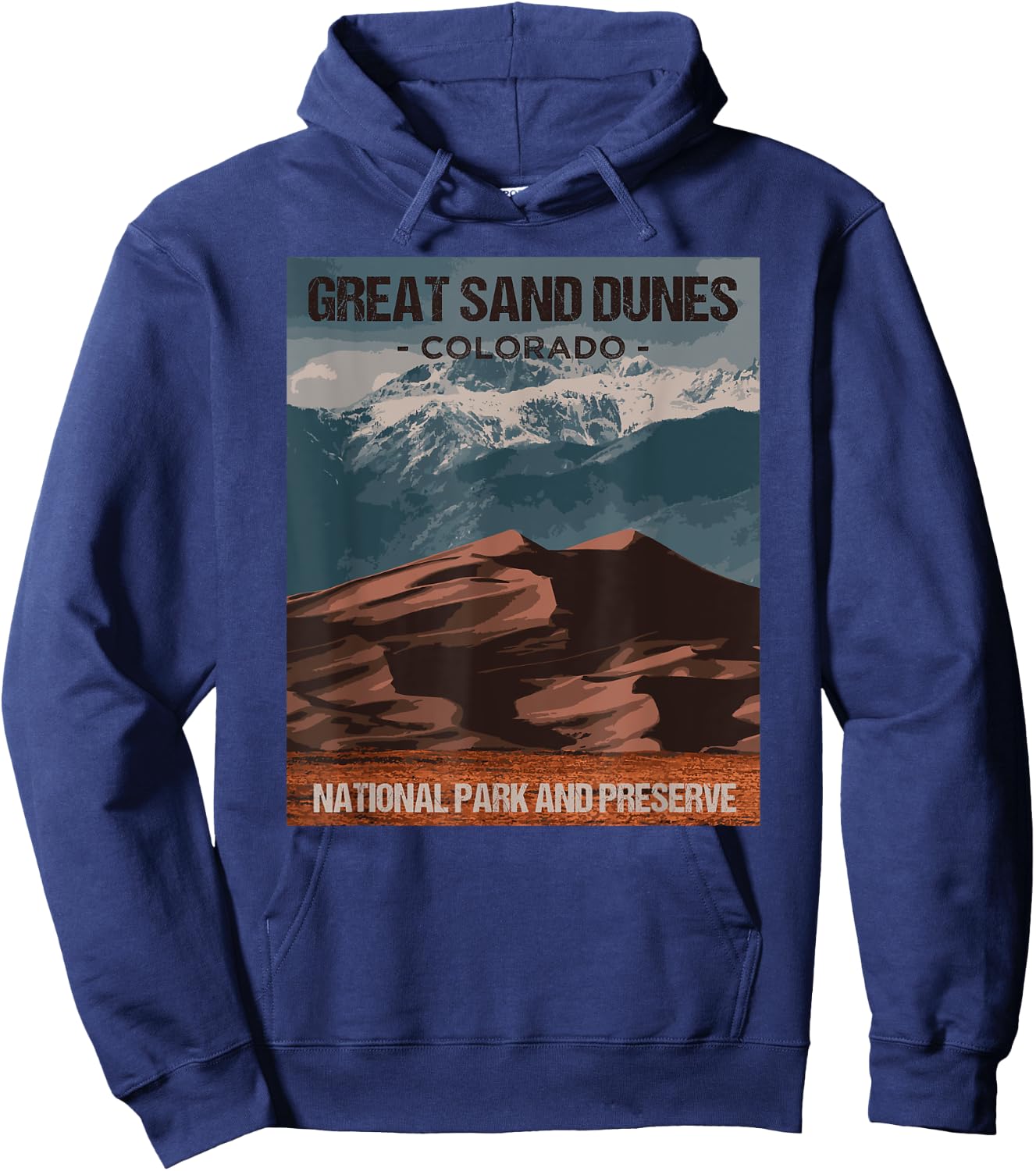 Great Sand Dunes National Park Colorado Poster Design Hoodie - Hoodie | Navy