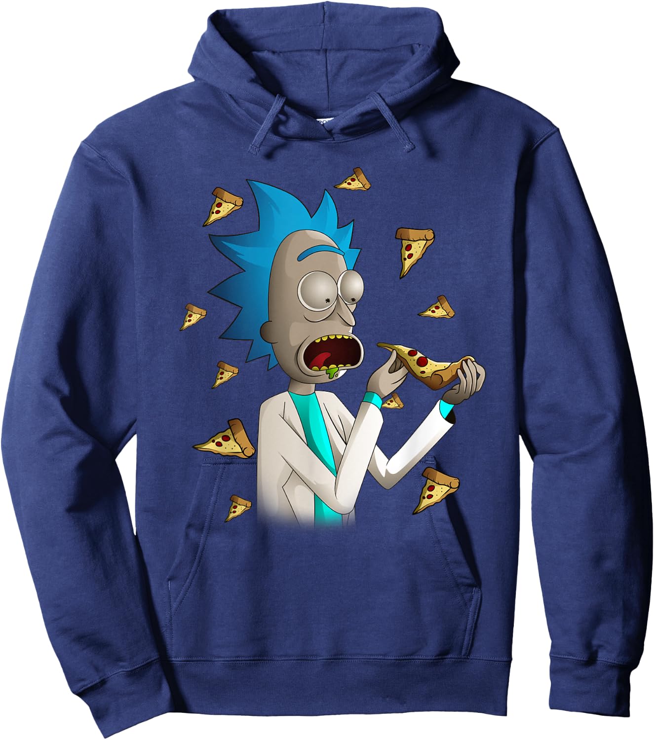Rick and Morty Shirt Rick Loves Pizza Hoodie - Hoodie | Navy