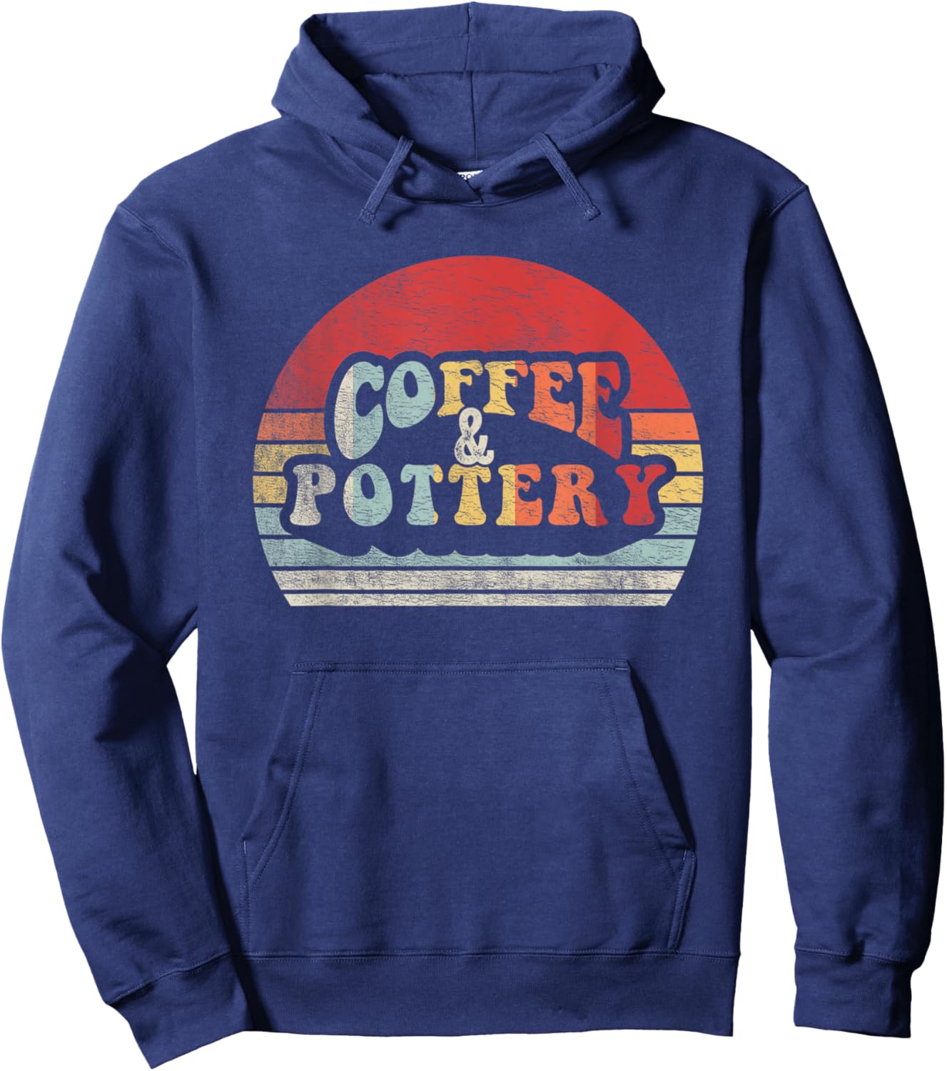 Retro Vintage Coffee & Pottery Potter Shirt Potter Pottery Hoodie - Hoodie | Navy