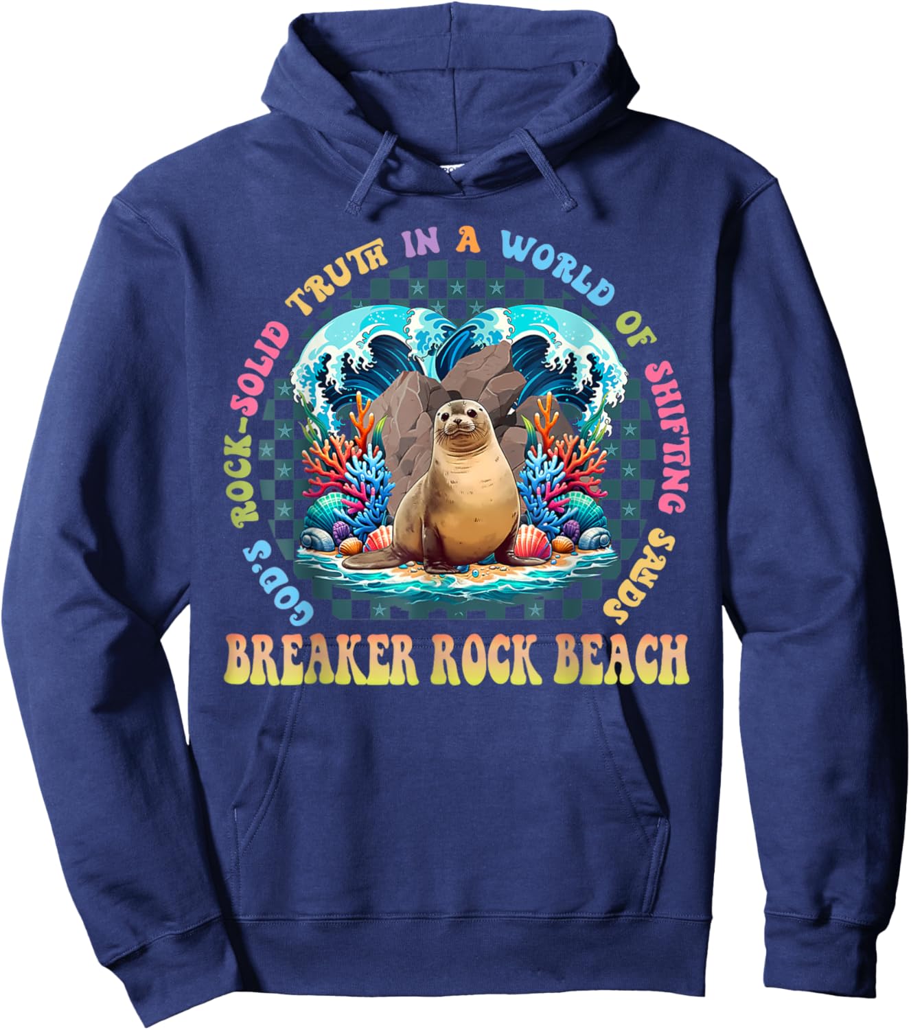 Breaker Rock Beach VBS 2024 Gods Rock Solid Truth In A World Men Women Kids Hoodie - Hoodie | Navy