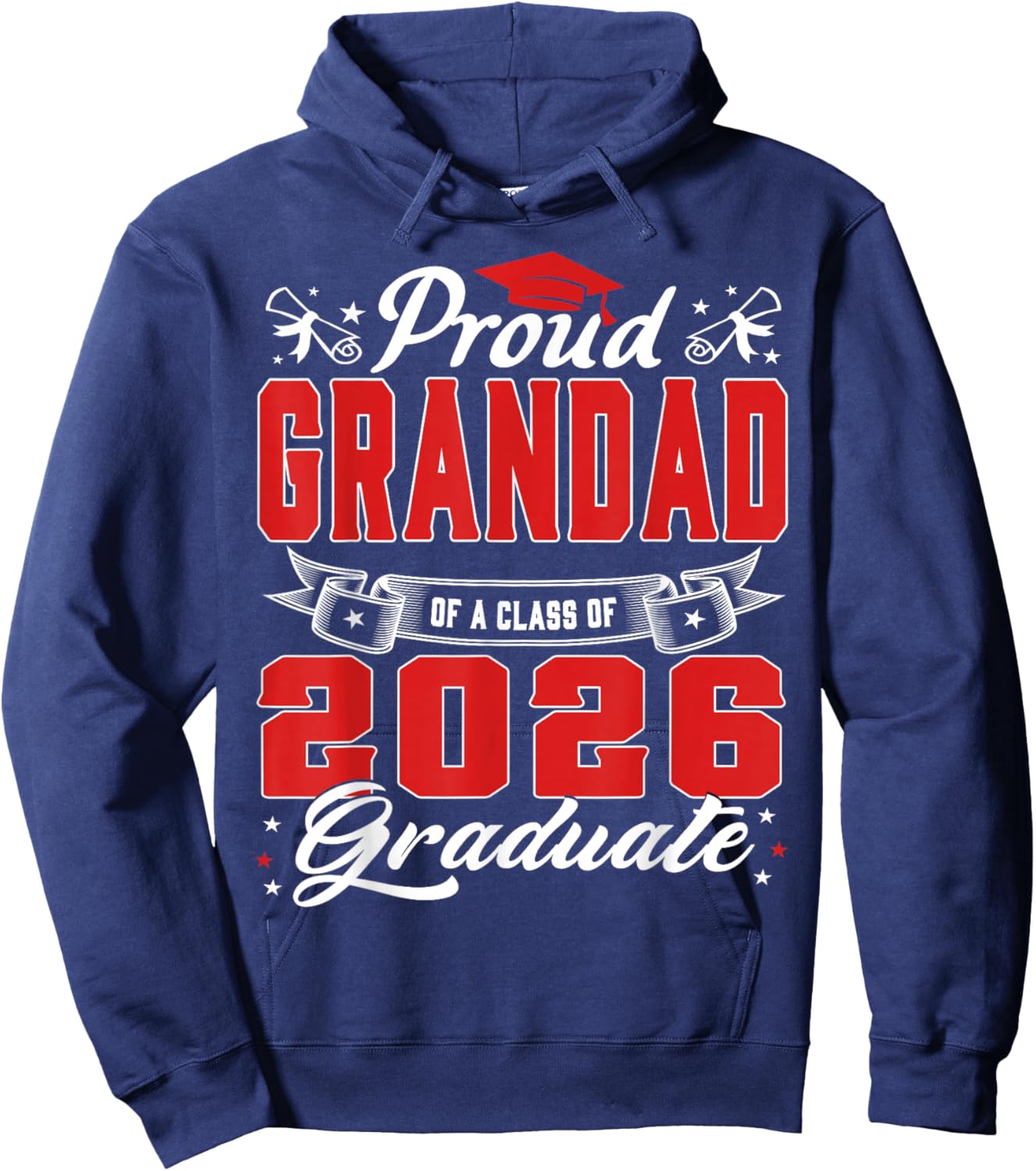 Proud Grandad of a Class of 2026 Graduate Senior Graduation Hoodie - Hoodie | Navy