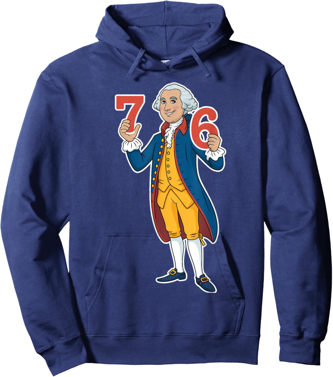 6-7 7-6 George Washington Six Seven American Hoodie - Hoodie | Navy