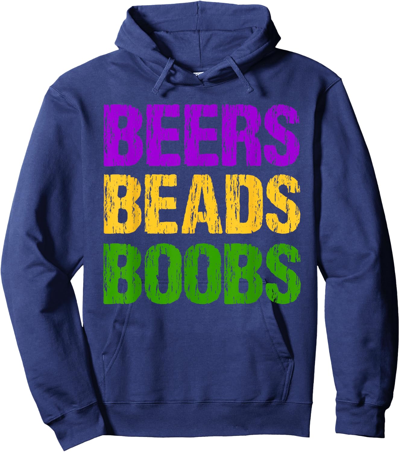 Funny Mardi Gras Beers Beads Boobs Fun New Orleans Gift Hoodie - Hoodie | Navy