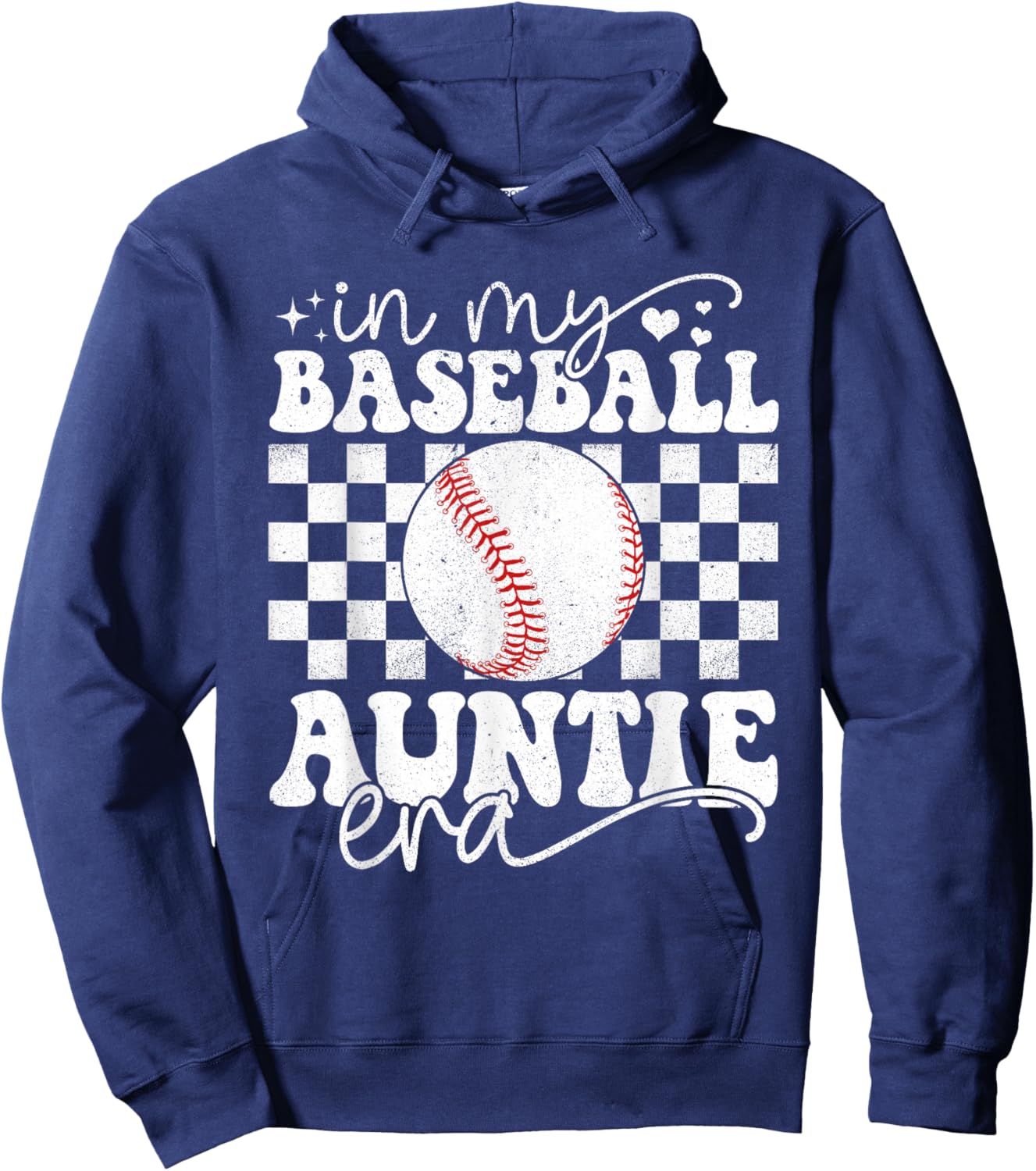 In My Baseball Auntie Era Funny Baseball Auntie Mother's Day Hoodie - Hoodie | Navy
