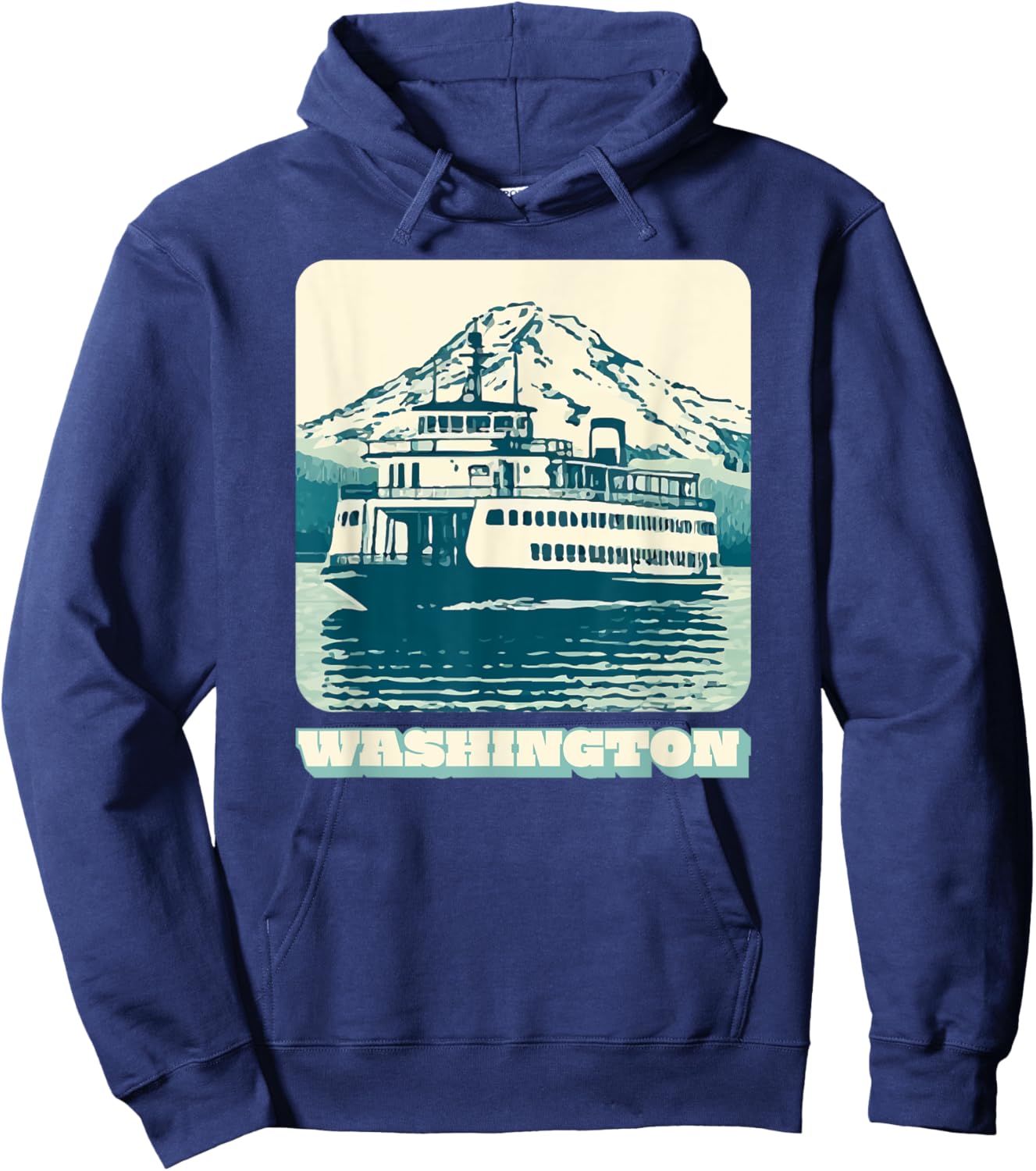 Washington Rainier Ferry Pac Northwest Native Souvenir Hoodie - Hoodie | Navy