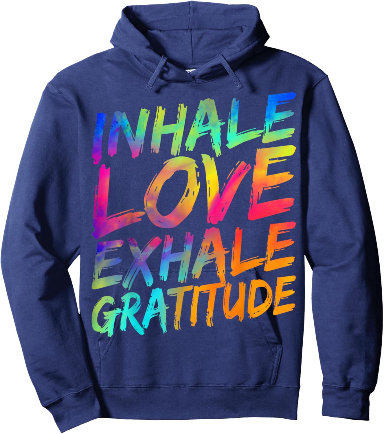 Inhale Love Exhale Gratitude Yoga Meditation Spiritual Women Hoodie - Hoodie | Navy