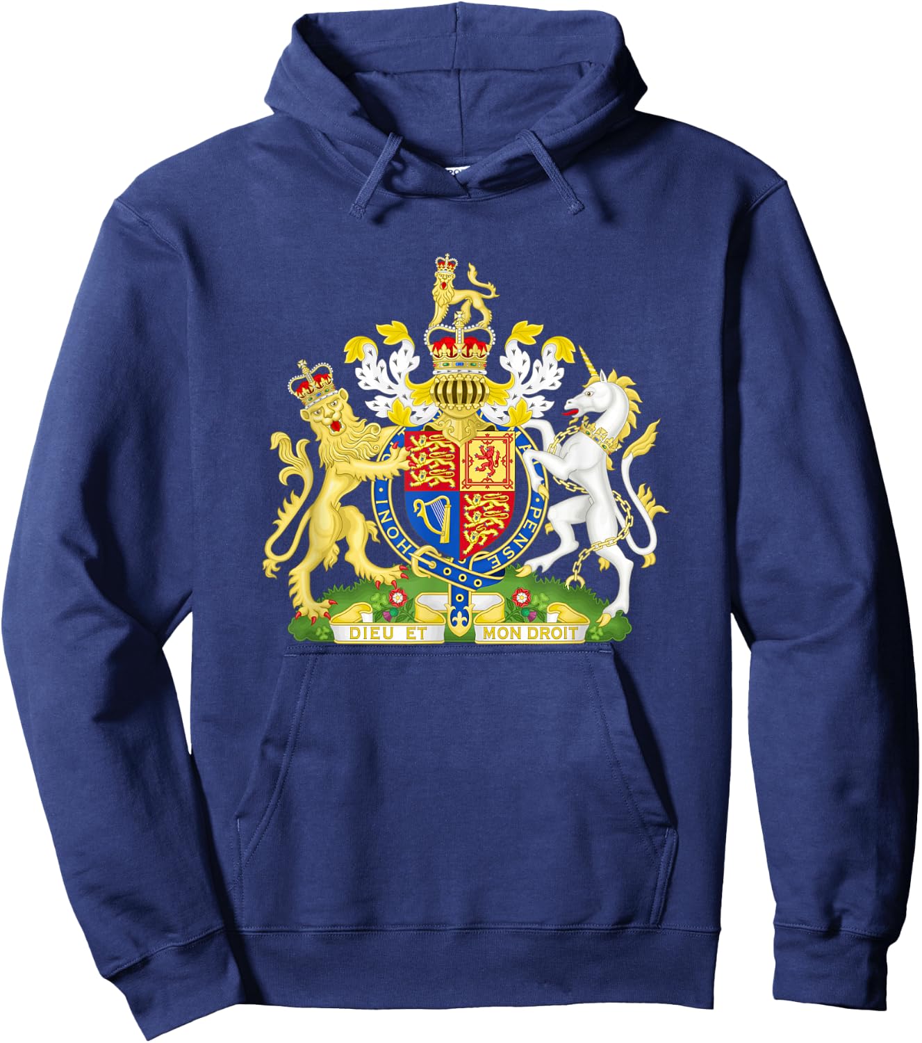 British Royal Coat of Arms England Queen Crest Small Hoodie - Hoodie | Navy