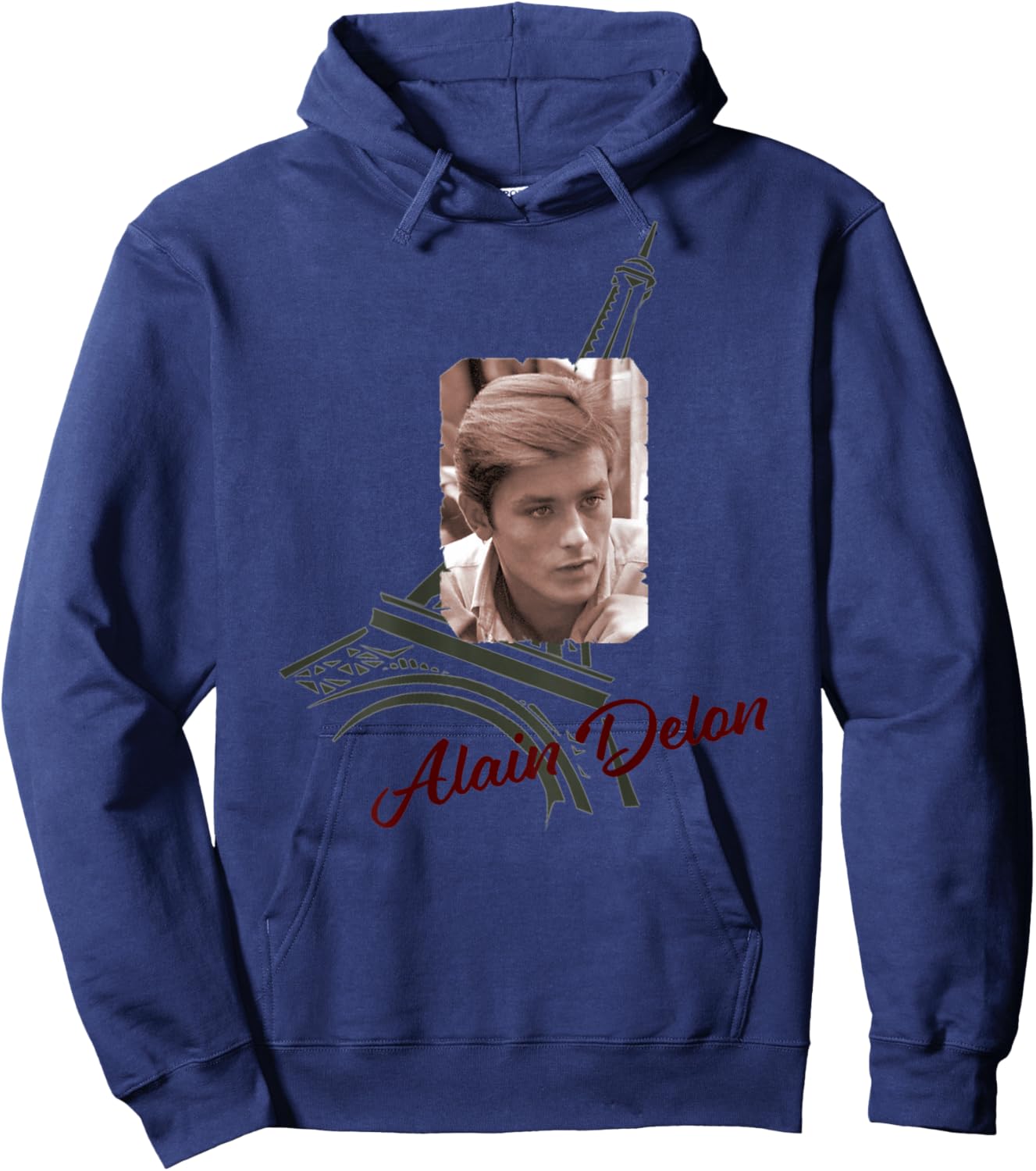 Alain Delon_001_Back Printed Hoodie - Hoodie | Navy
