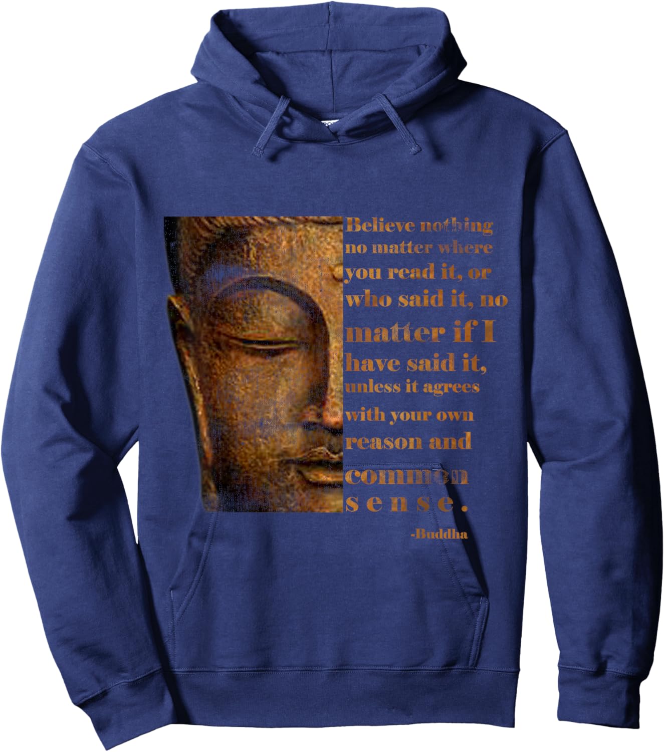 Buddha Zitat. Friede Liebe Freude. Der Buddha.. Hoodie - Hoodie | Navy