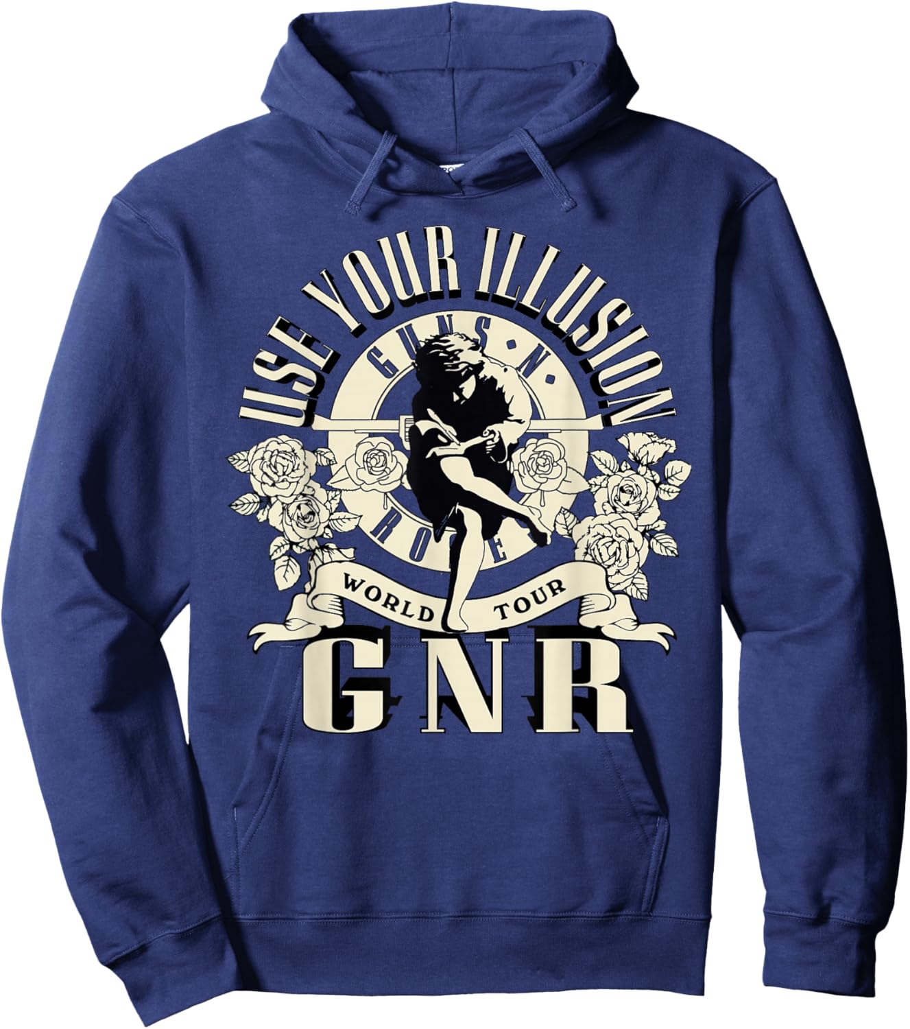 Official Guns N' Roses Illusion World Tour Hoodie - Hoodie | Navy