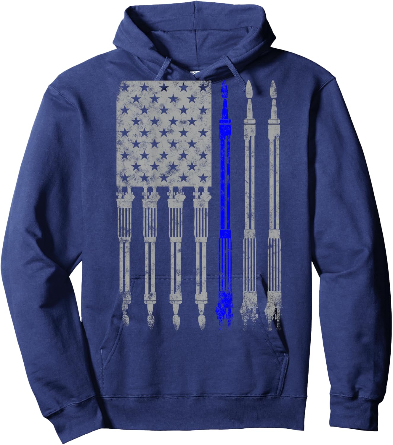 Welder Blue line American Flag Shirt USA Patriotic Welder Hoodie - Hoodie | Navy