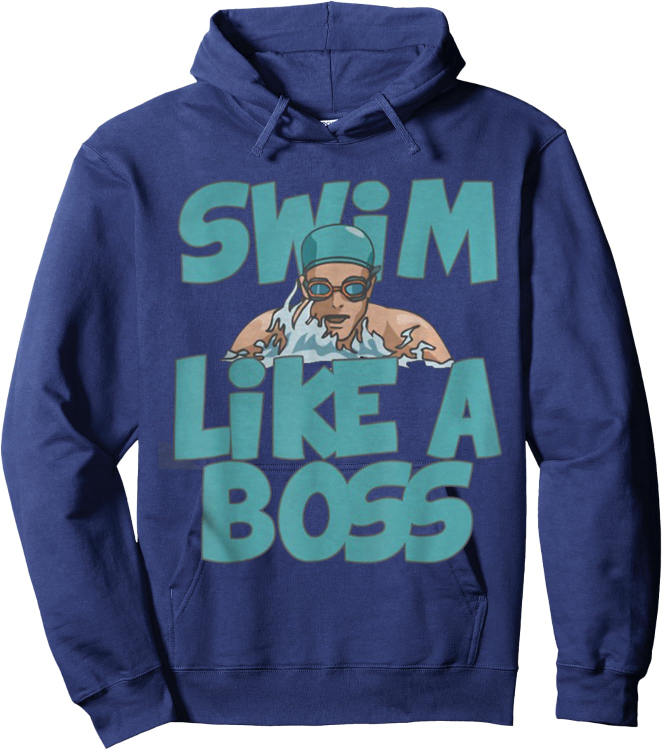 Swim Like a Boss Shirt Swimming Swimmer Team Funny Gift Hoodie - Hoodie | Navy