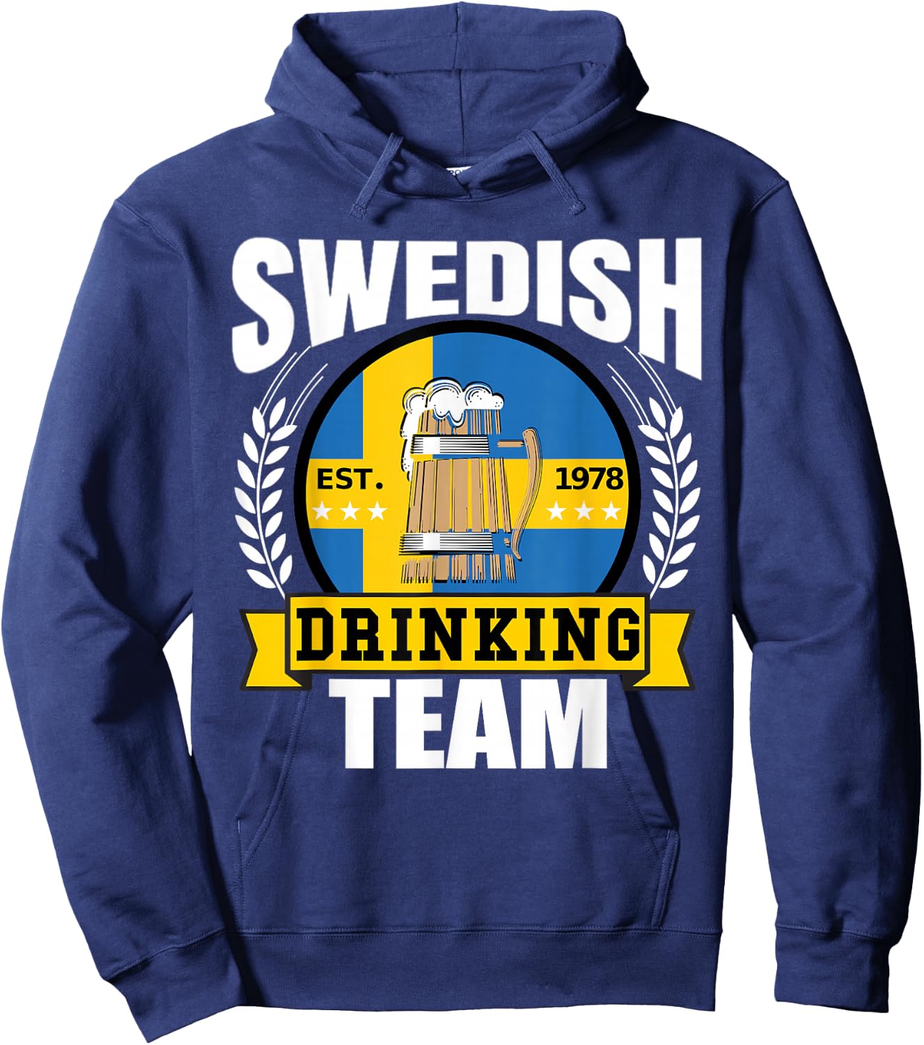 Swedish Drinking Team Funny Sweden Flag Beer Party Gift Hoodie - Hoodie | Navy