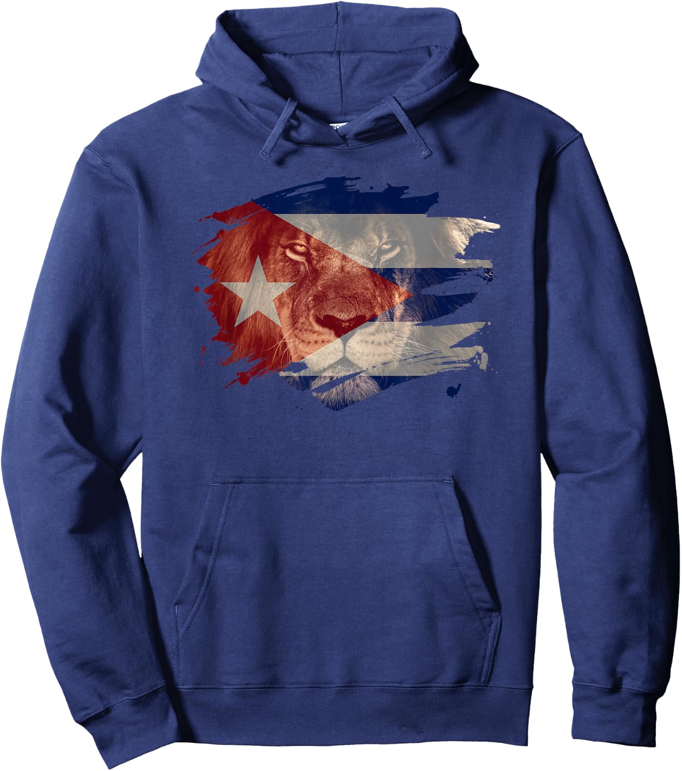Cuba Flag and African Lion Picture - Cuban Pride Hoodie - Hoodie | Navy
