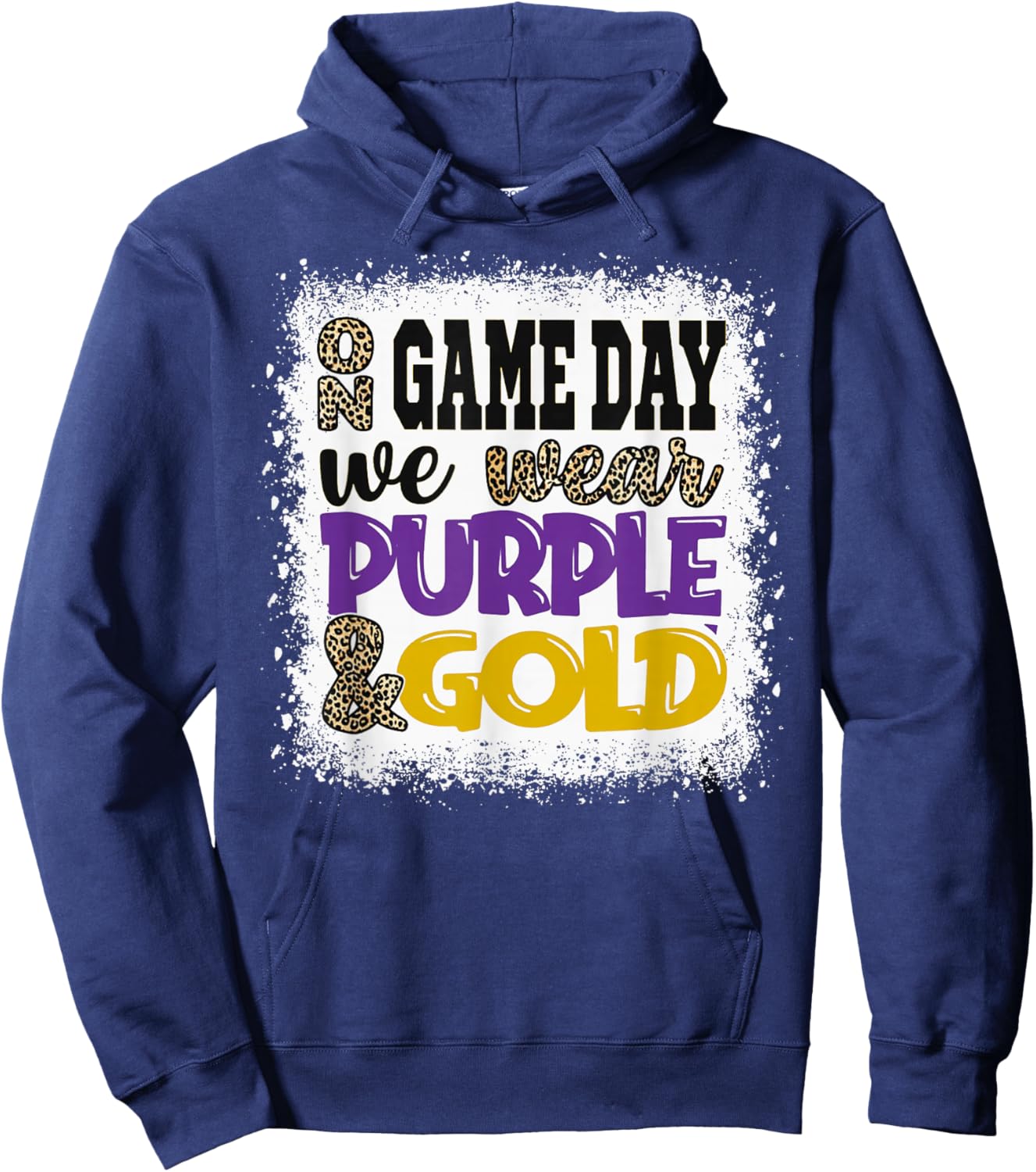 On Gameday Football We Wear Purple and Gold Game Day Hoodie - Hoodie | Navy