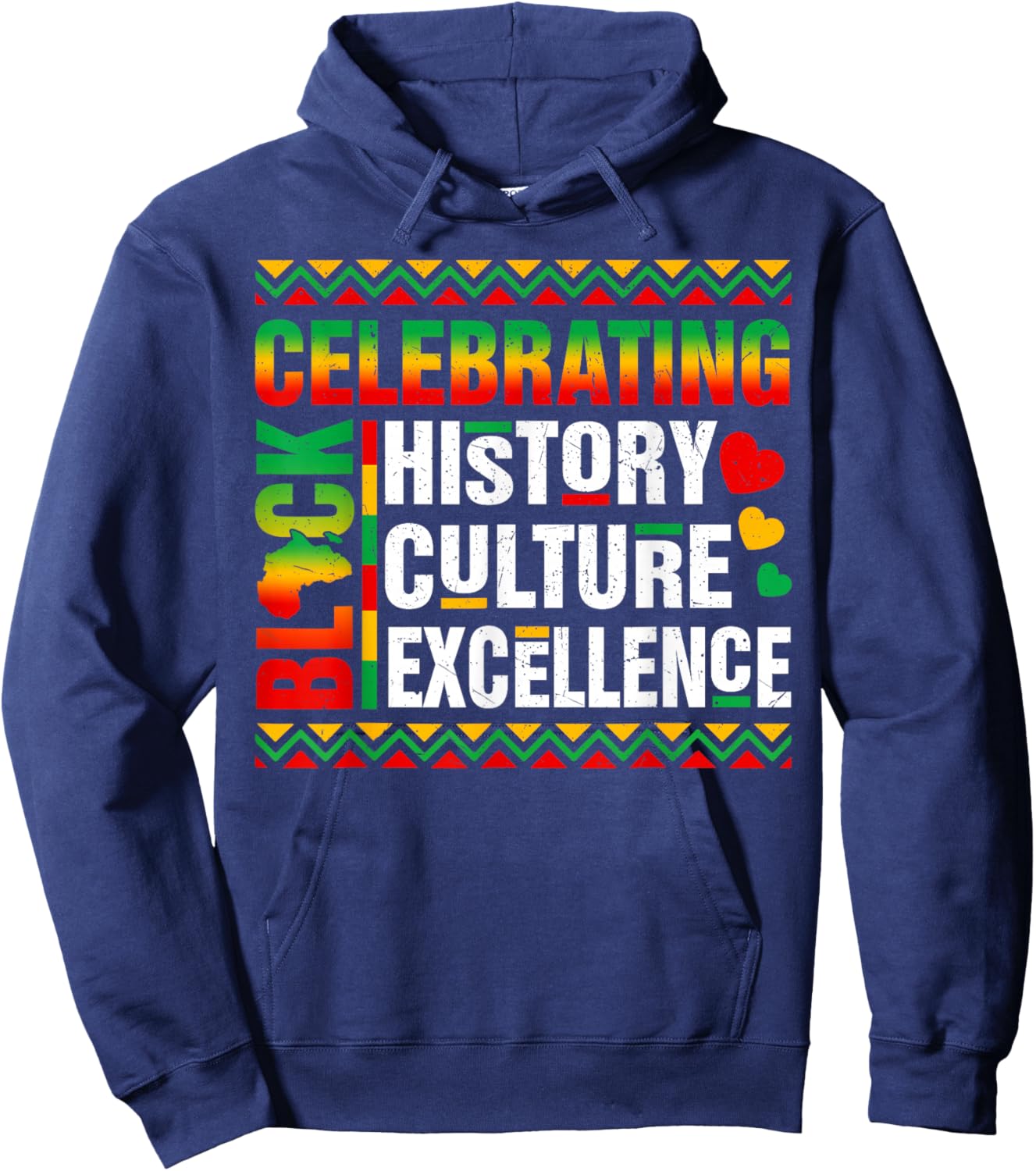 Celebrating Black History Month Afro African Men Women Kid Hoodie - Hoodie | Navy
