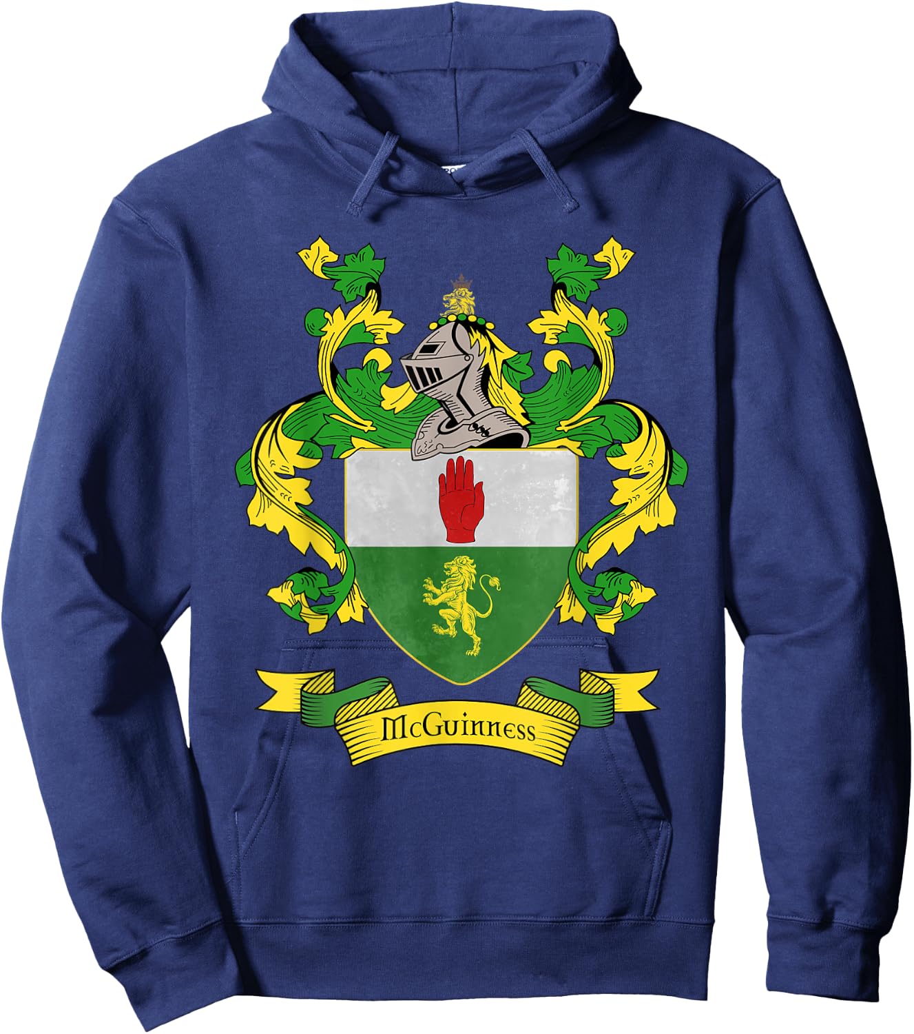 McGuinness Coat of Arms | McGuinness Surname Family Crest Hoodie - Hoodie | Navy