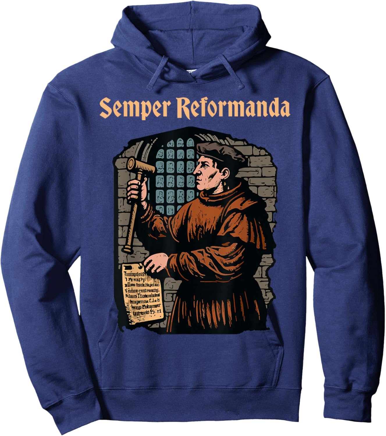 Martin Luther Reformation Semper Reformanda Christian Hoodie - Hoodie | Navy