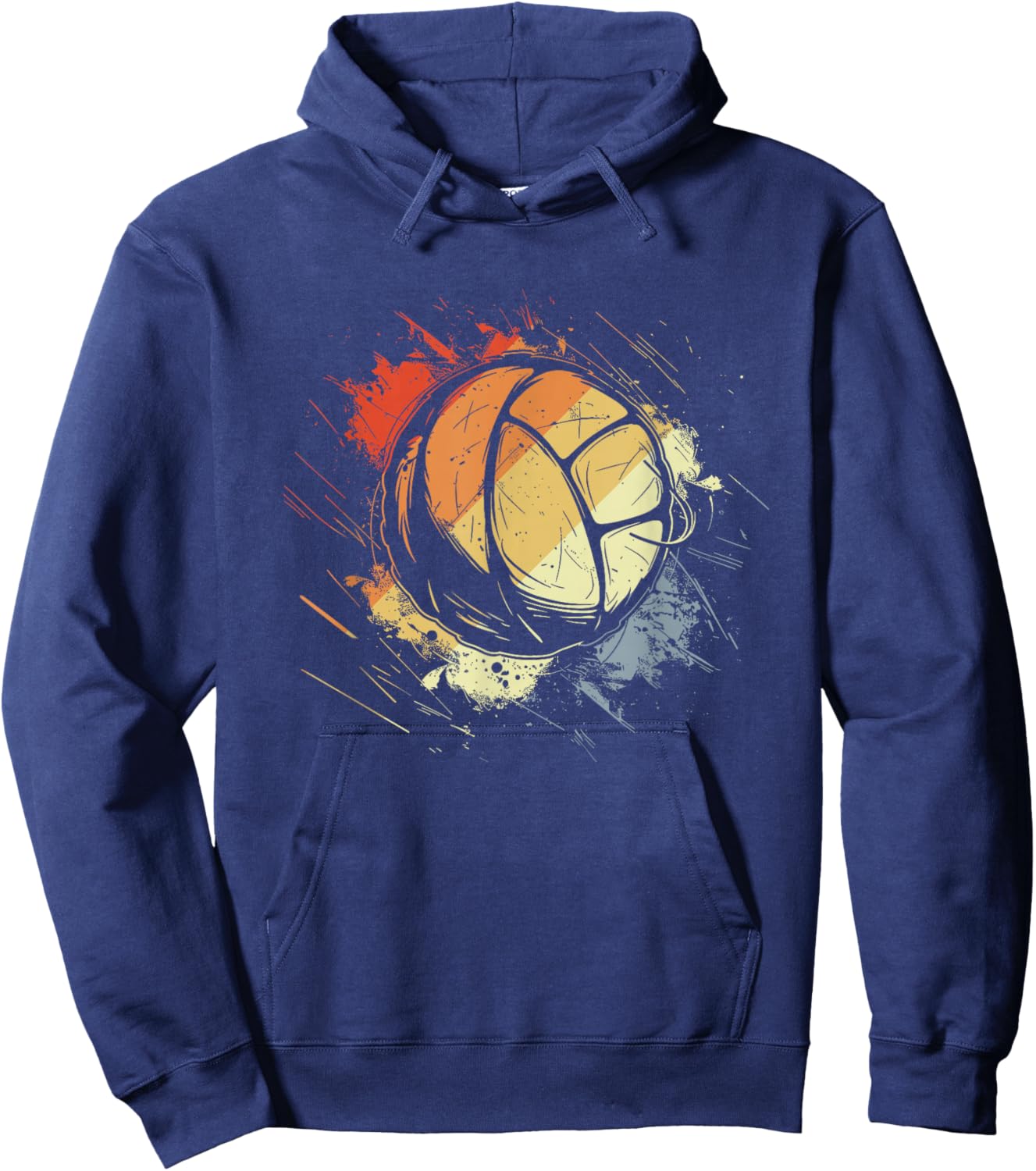 Vintage Volleyball Team Sport , Black, S Hoodie - Hoodie | Navy