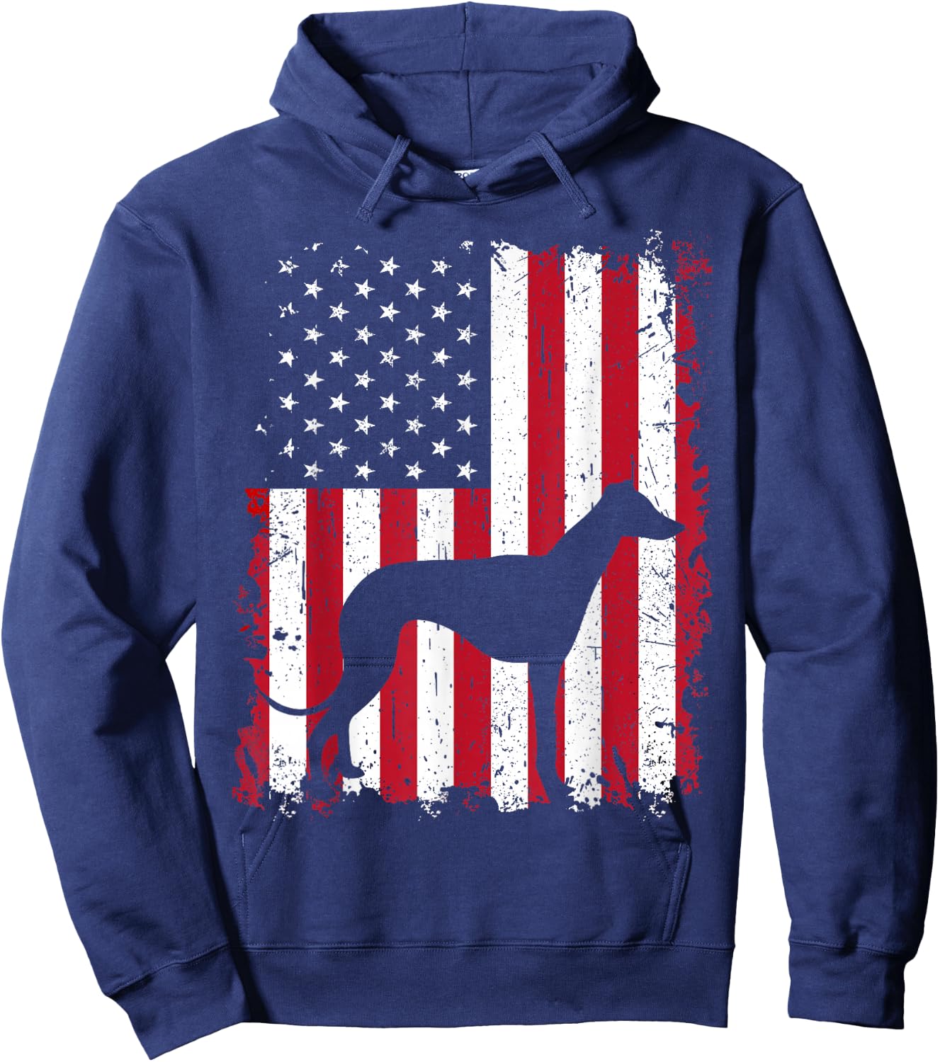 Greyhound 4th of July Patriotic American USA Flag Gift Hoodie - Hoodie | Navy