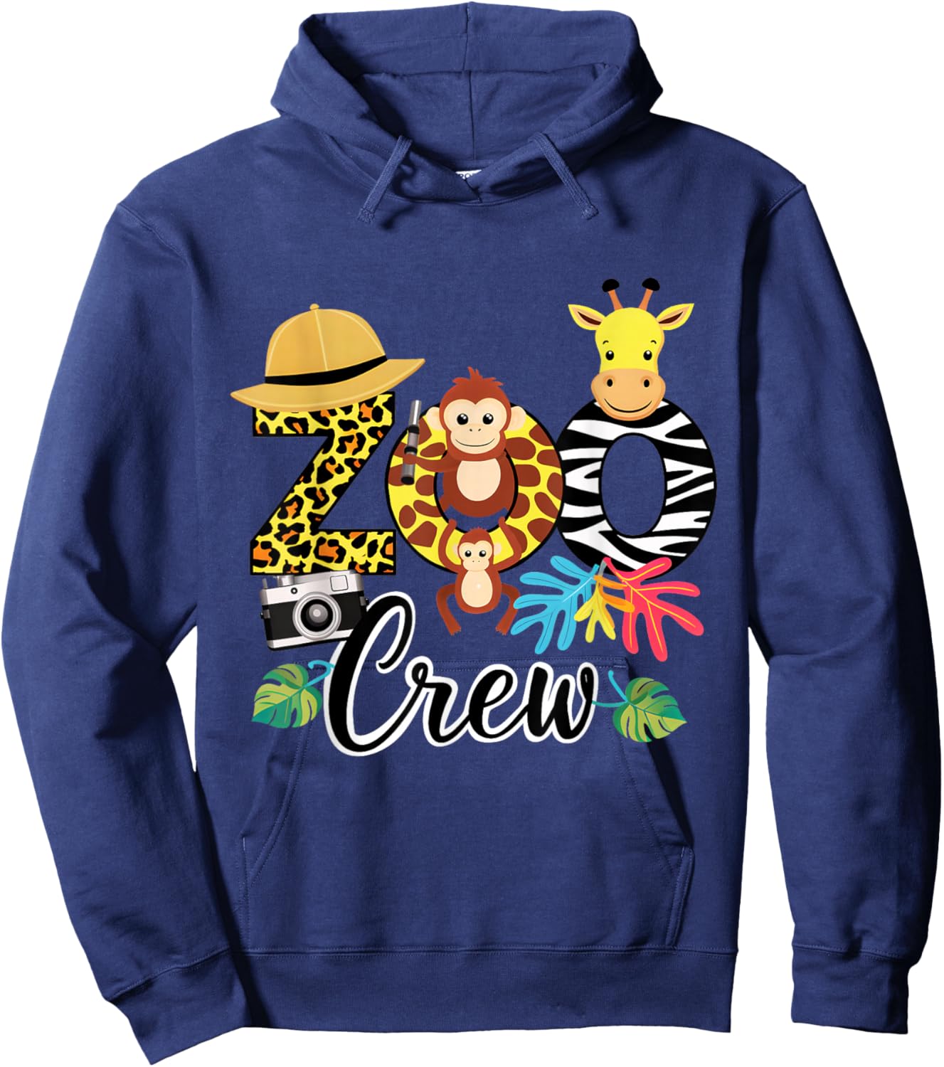 Zoo Giraffe Crew Safari Animal Zoo Keeper Kids Costume Gifts Hoodie - Hoodie | Navy