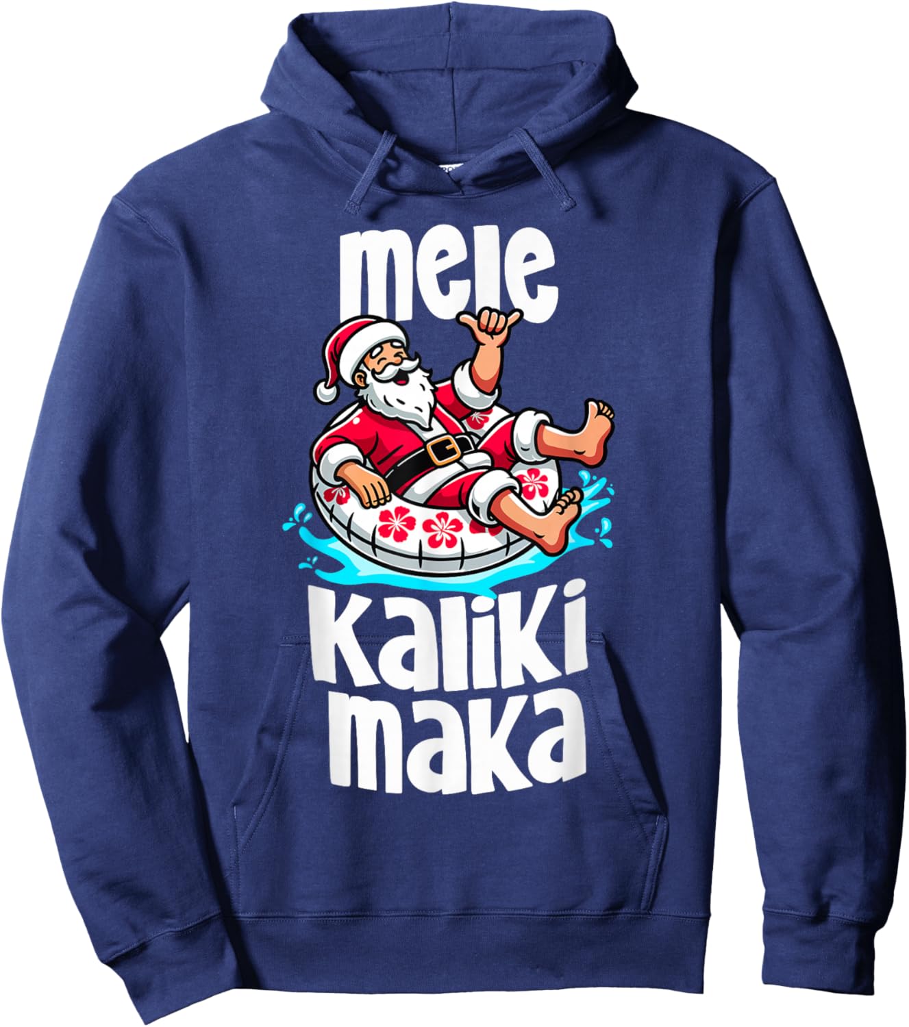 Funny Mele Kalikimaka Family Vacation Hawaiian Christmas Hoodie - Hoodie | Navy