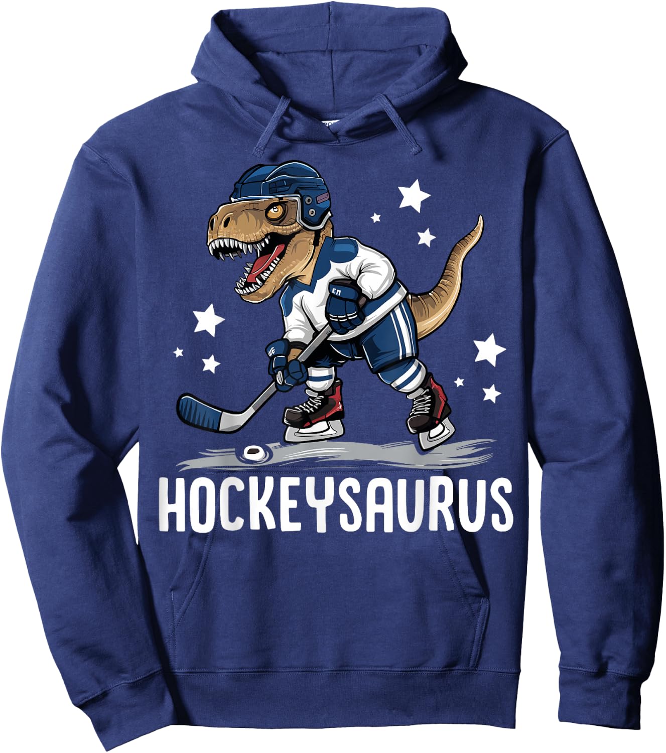 Hockeysaurus Funny Dinosaur Hockey Kids Hockey Boy Hoodie - Hoodie | Navy