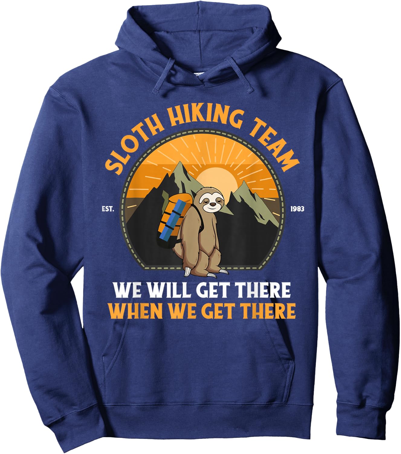 Sloth Hiking , Sloth Hiking Team Hoodie - Hoodie | Navy