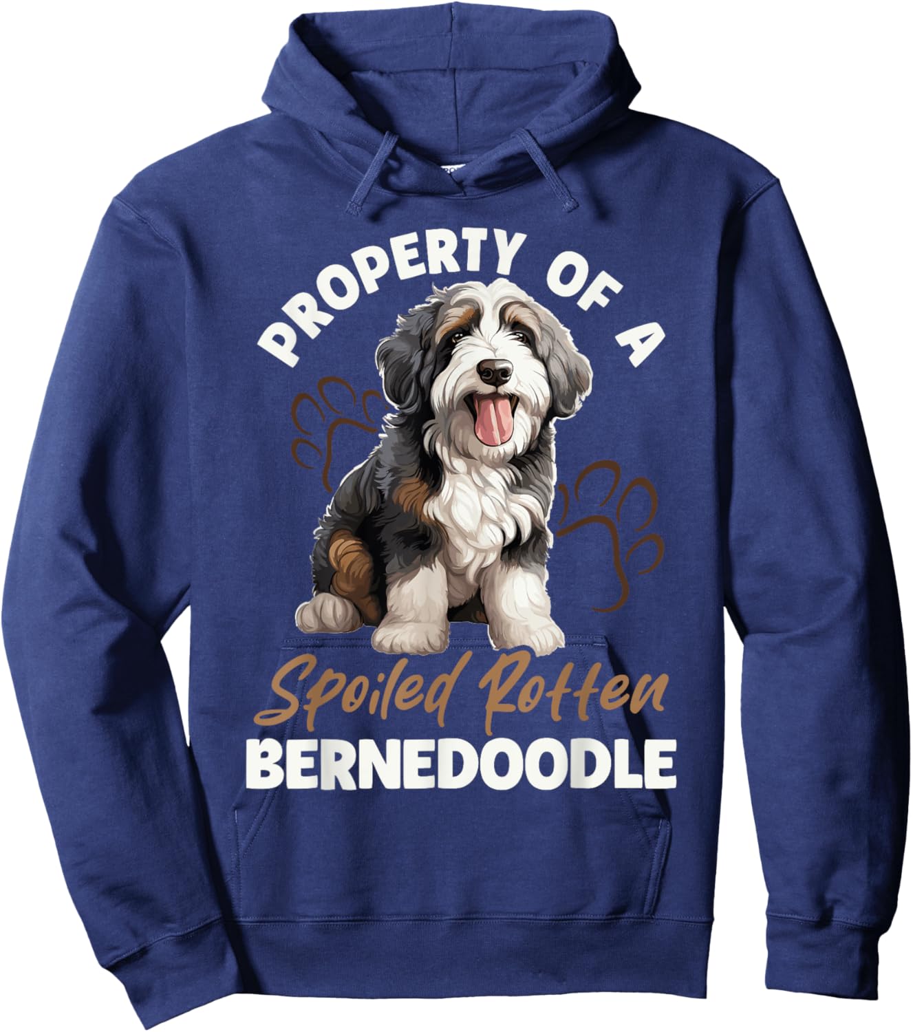 Bernedoodle Dog Breed Pet Property of a spoiled rotten Women Kids Hoodie - Hoodie | Navy
