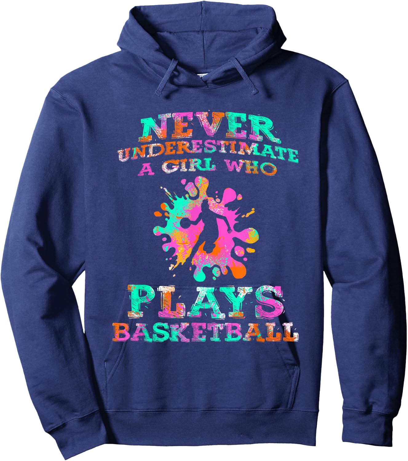 Basketball Player - Hoops Streetball Baller Basketball Girls Hoodie - Hoodie | Navy