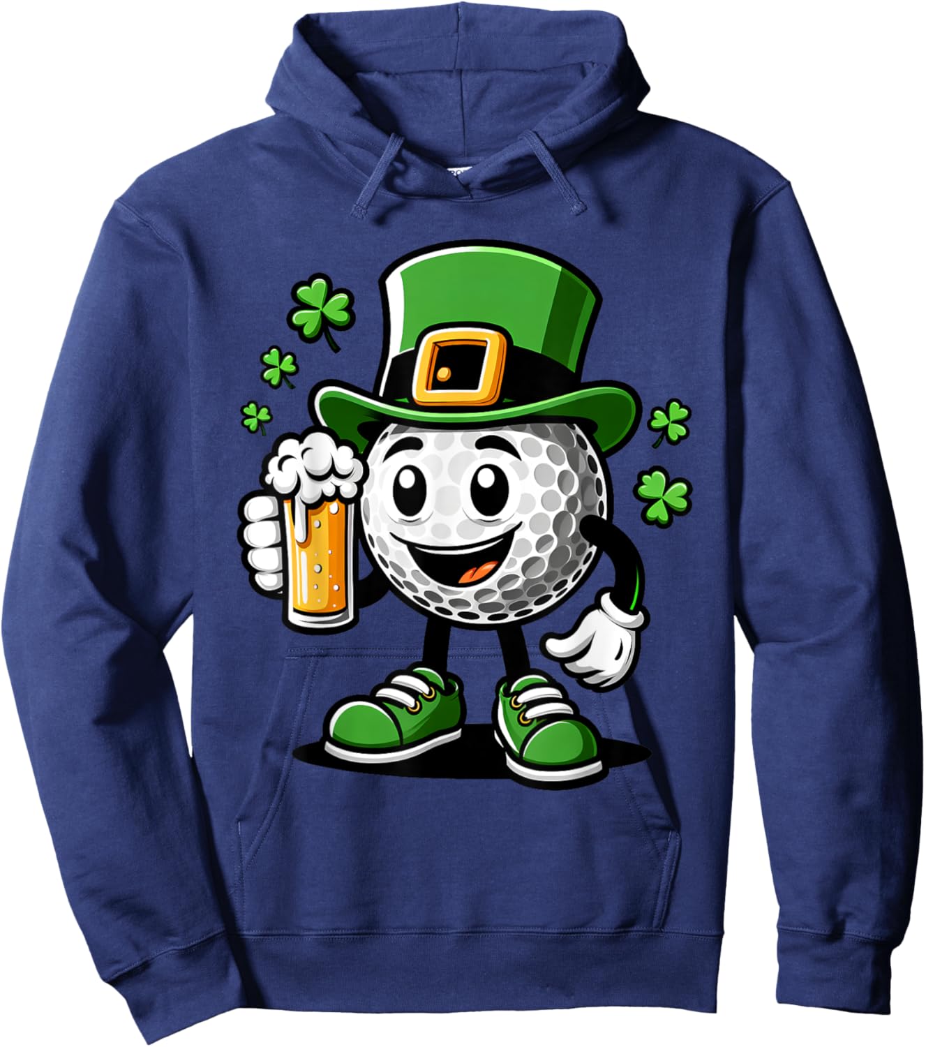 St Patrick's Day Irish Golf Ball Beer Golfing Golfer Hoodie - Hoodie | Navy