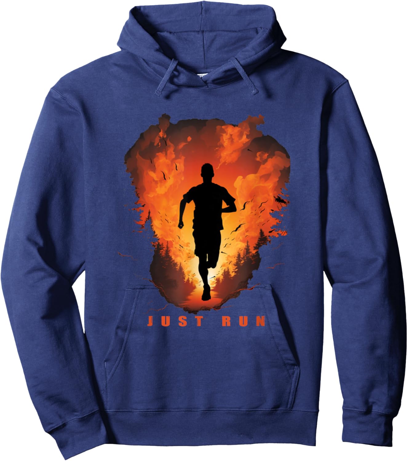 Just Run Cross Country Running Jogging XC Runner Marathoner Hoodie - Hoodie | Navy