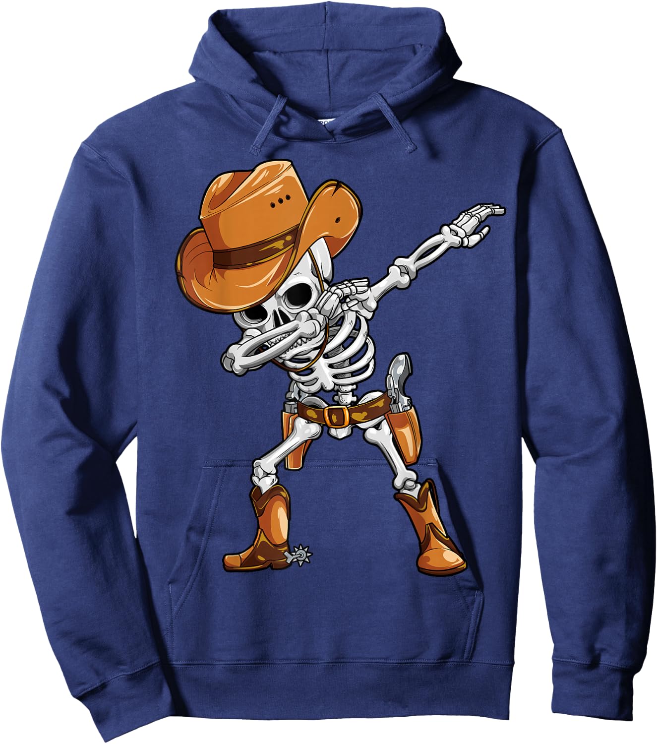 Dabbing Skeleton Cowboy Halloween Boys Men Funny Dab Dance Hoodie - Hoodie | Navy
