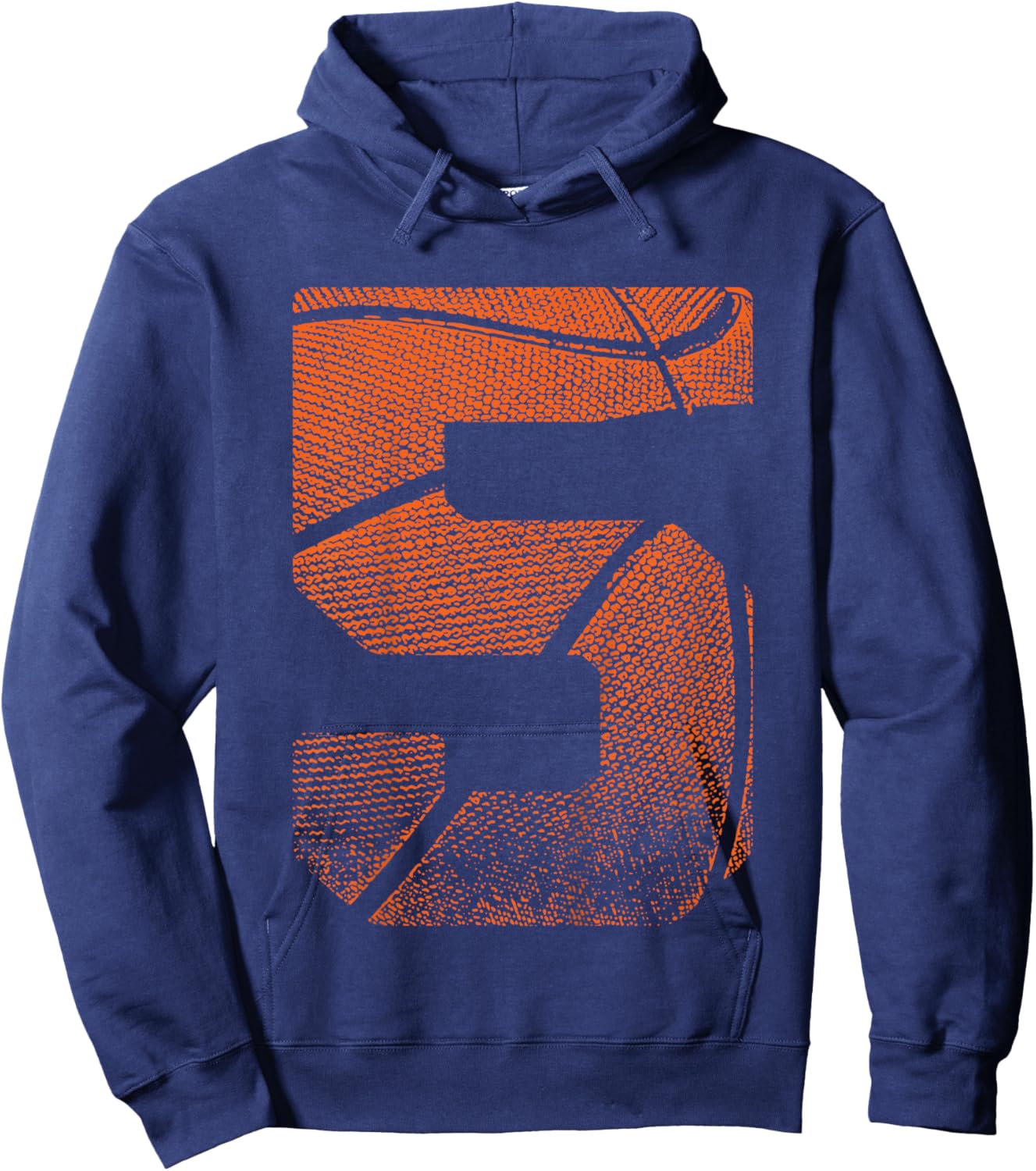 Kids 5th Birthday Boy Basketball Player Basketball 5 Years Old Hoodie - Hoodie | Navy