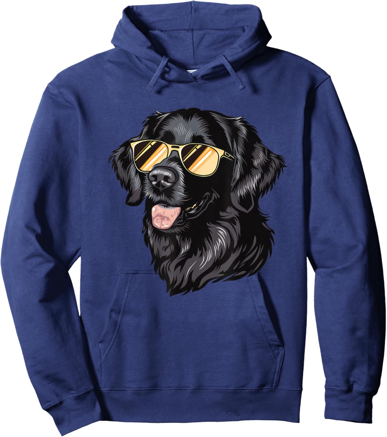 Flat Coated Retriever Dog Sunglasses Men Women Kids Hoodie - Hoodie | Navy