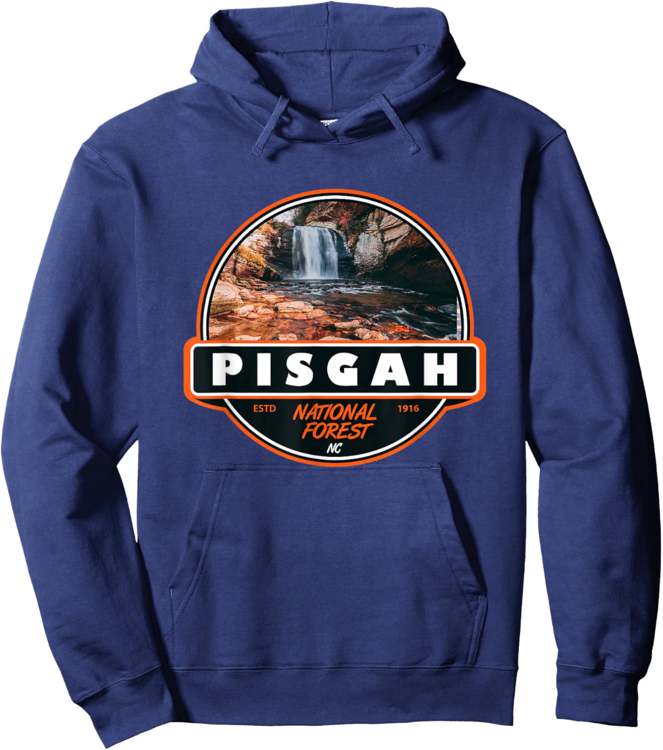 Pisgah National Forest North Carolina Badge Hoodie - Hoodie | Navy