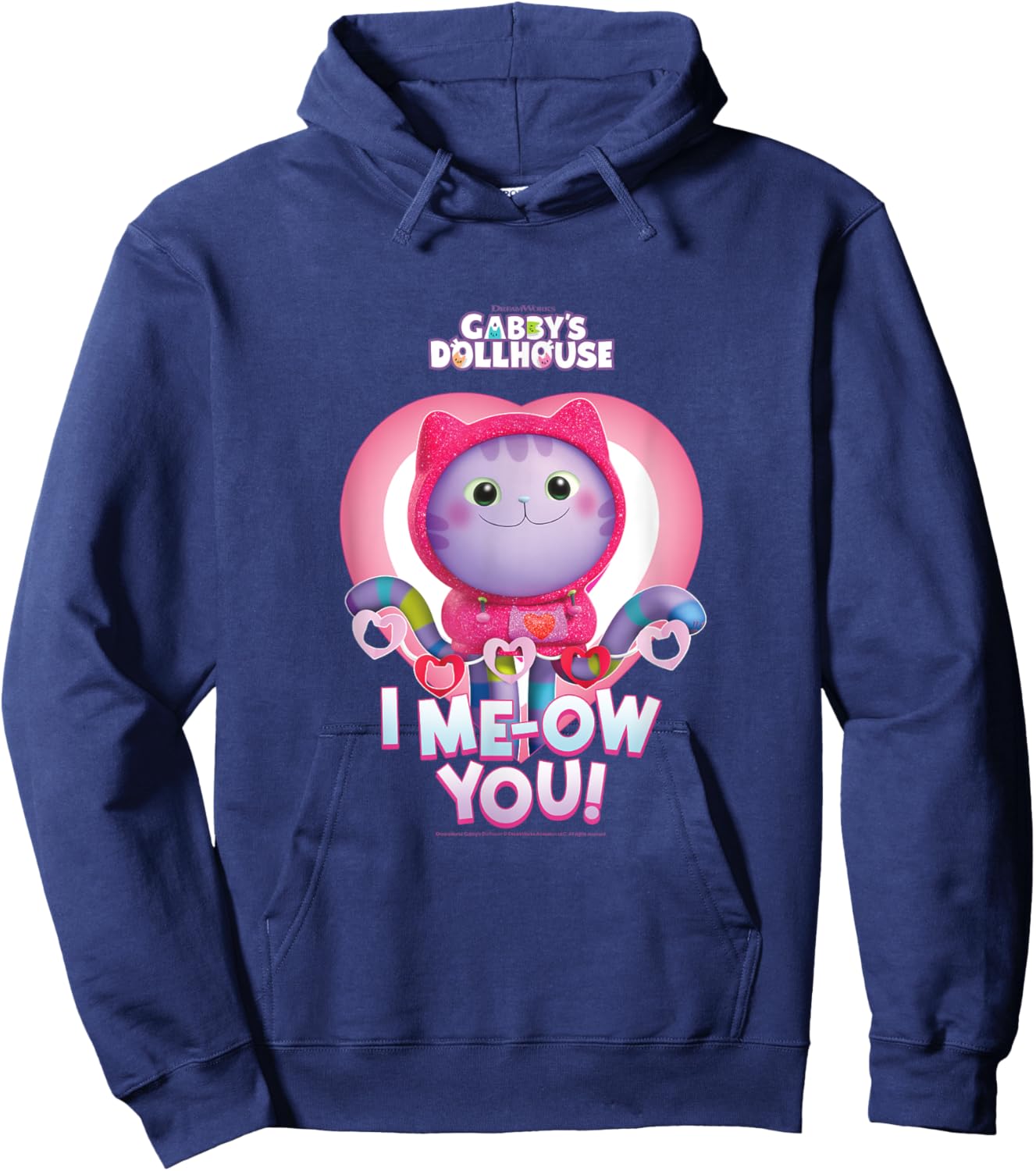DreamWorks Gabby's Dollhouse Valentine's Day I Me-Ow You! Hoodie - Hoodie | Navy