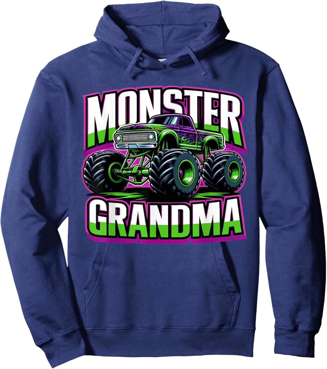 Monster Truck Race Racer Driver Grandma Mother's Day Hoodie - Hoodie | Navy