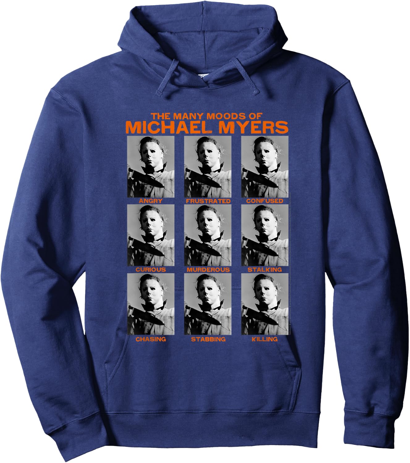 Halloween Many Moods of Michael Myers Small Hoodie - Hoodie | Navy