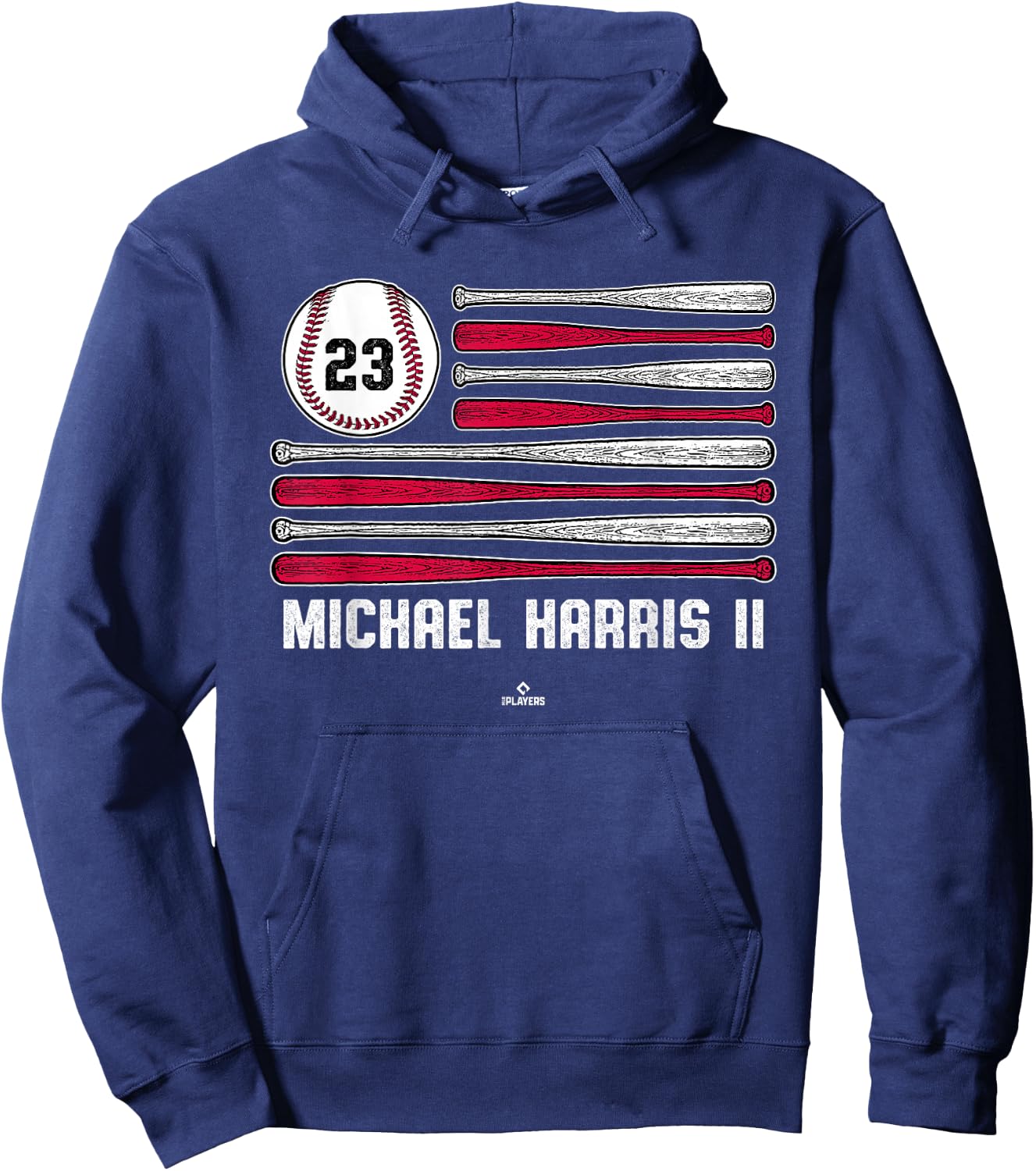 Baseball American Flag Michael Harris II Atlanta Baseball Hoodie - Hoodie | Navy