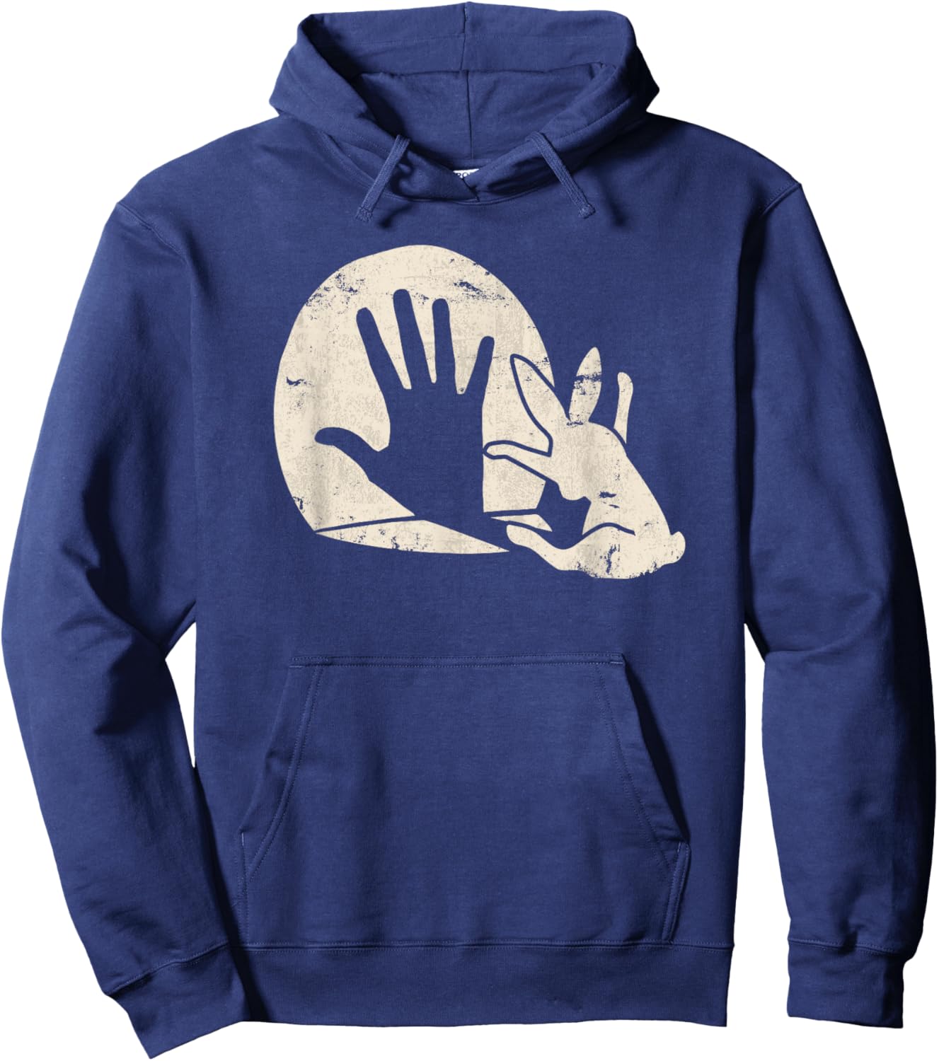Rabbit Hand Shadow Puppet Bunny Animal Shadow Hoodie - Hoodie | Navy