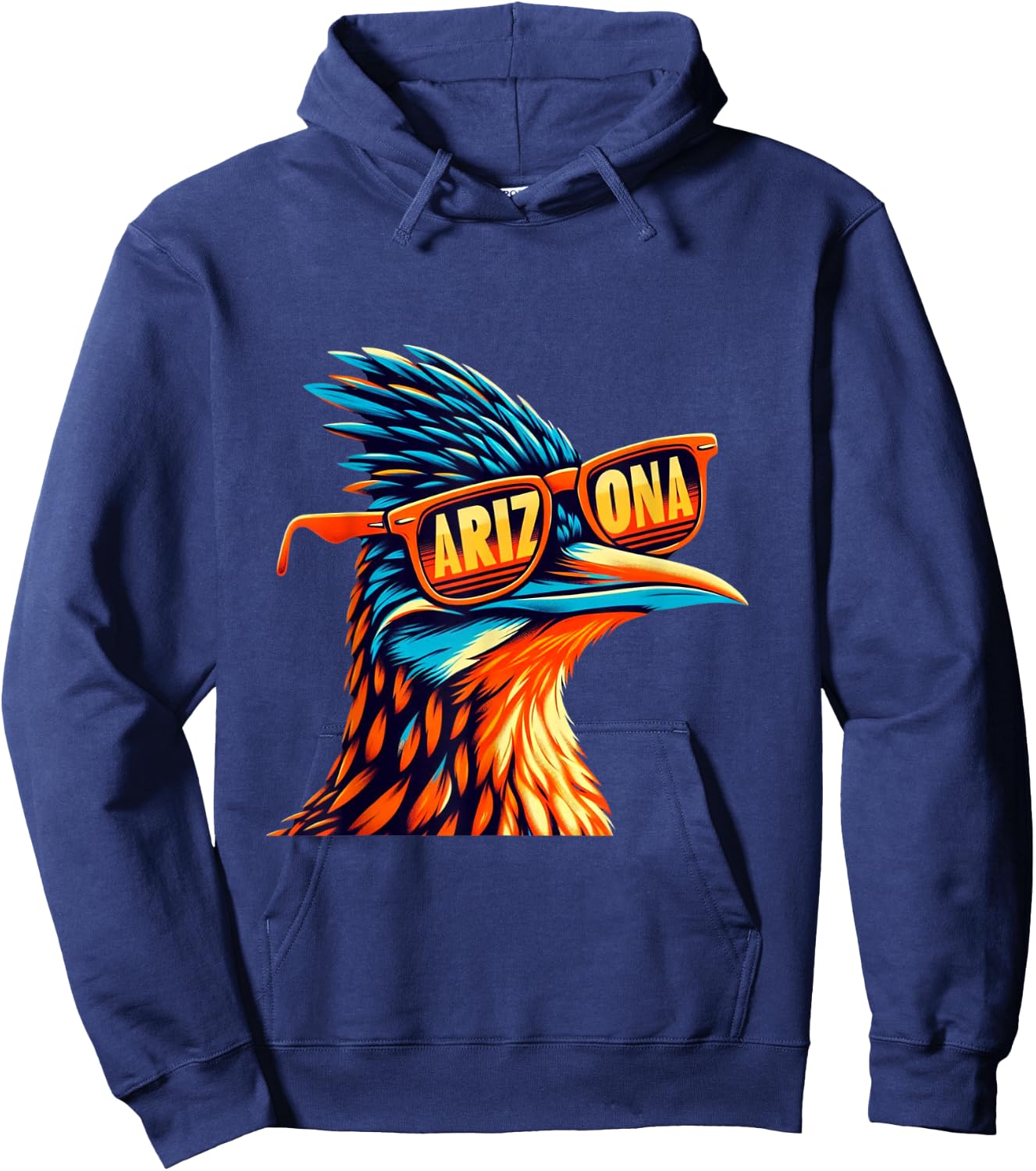 Arizona Roadrunner in Retro Sunglasses Southwest Desert Bird Hoodie - Hoodie | Navy