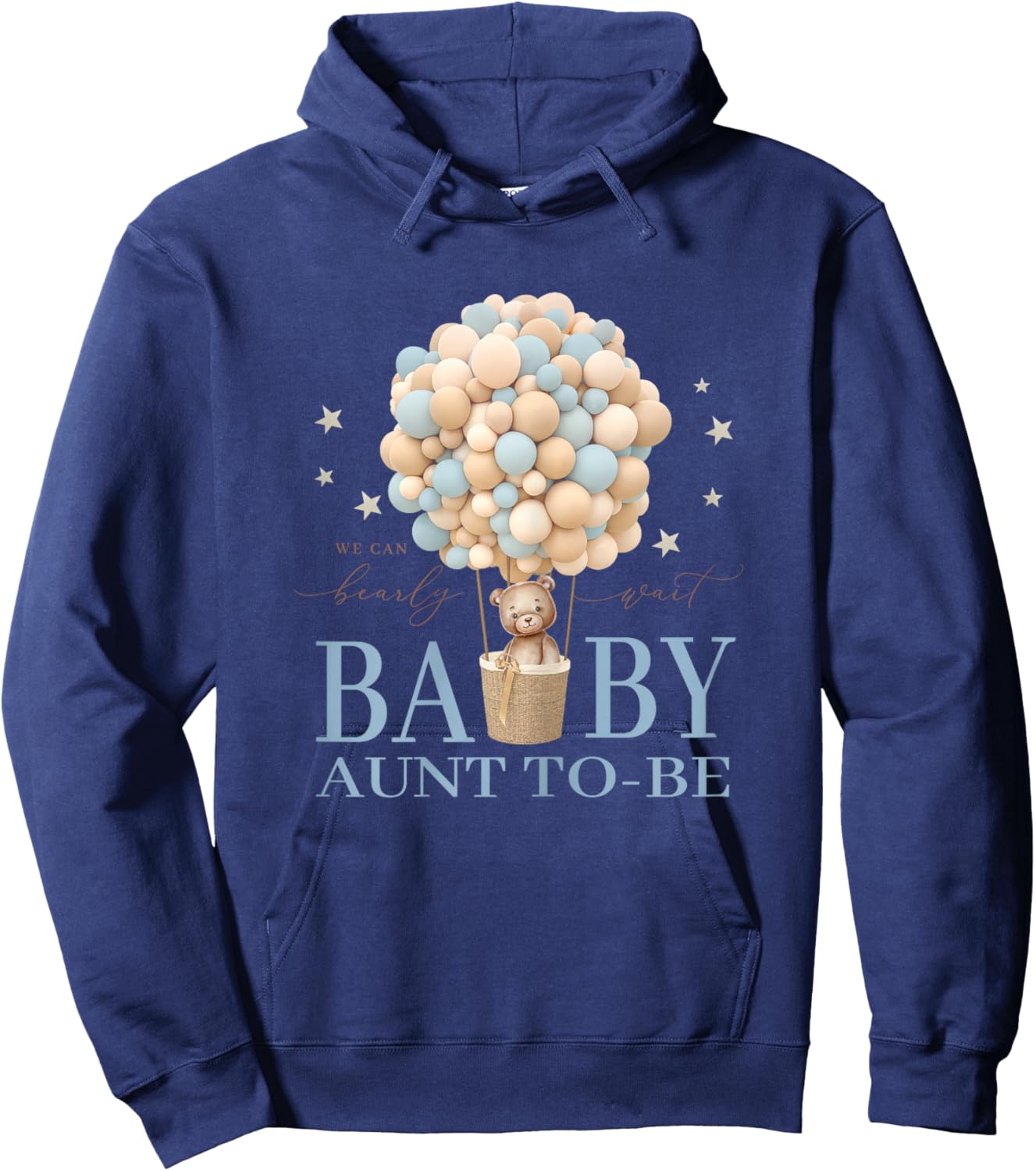 Aunt We Can Bearly Wait Baby Shower Bear Family Matching Hoodie - Hoodie | Navy