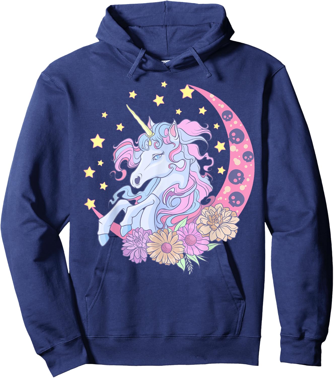 Pastel Goth Unicorn Japanese Anime Kawaii Creepy Cute Hoodie - Hoodie | Navy