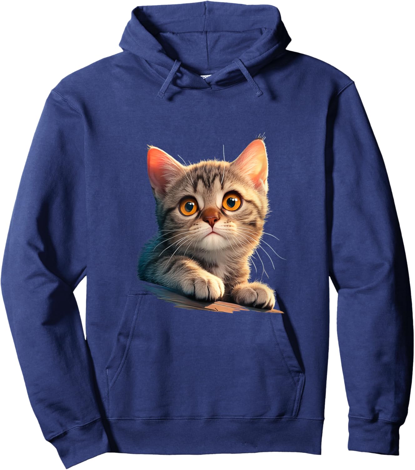 Adorable Realistic Kitten Cat Lovers Design Women Kids Hoodie - Hoodie | Navy