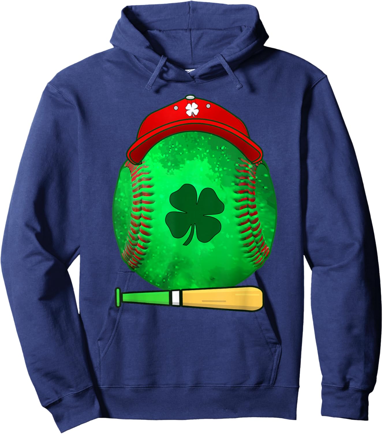 St Patricks day Shamrock Baseball Irish for boys kids men Hoodie - Hoodie | Navy