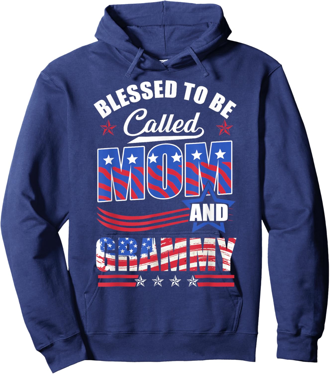 Blessed To Be Called Mom And Grammy American Flag Hoodie - Hoodie | Navy