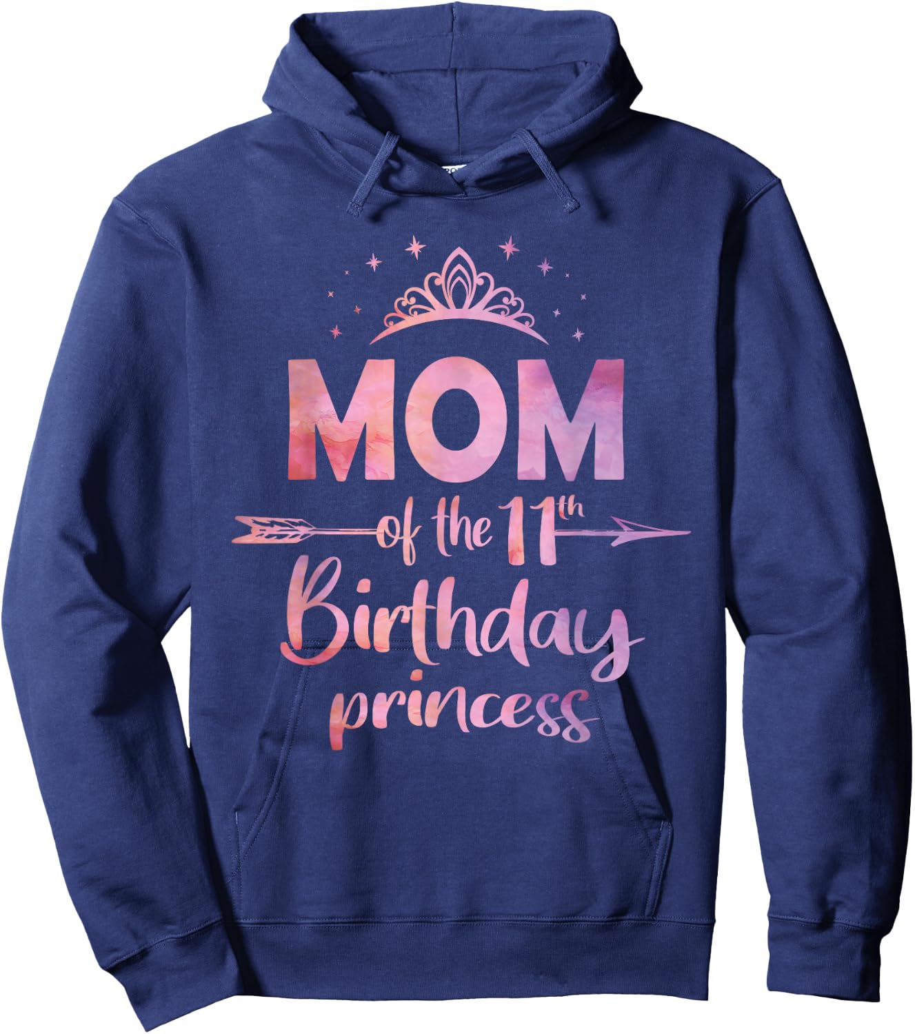 Mom Of The 11th Birthday Princess Girl 11 Years Old B-day Hoodie - Hoodie | Navy