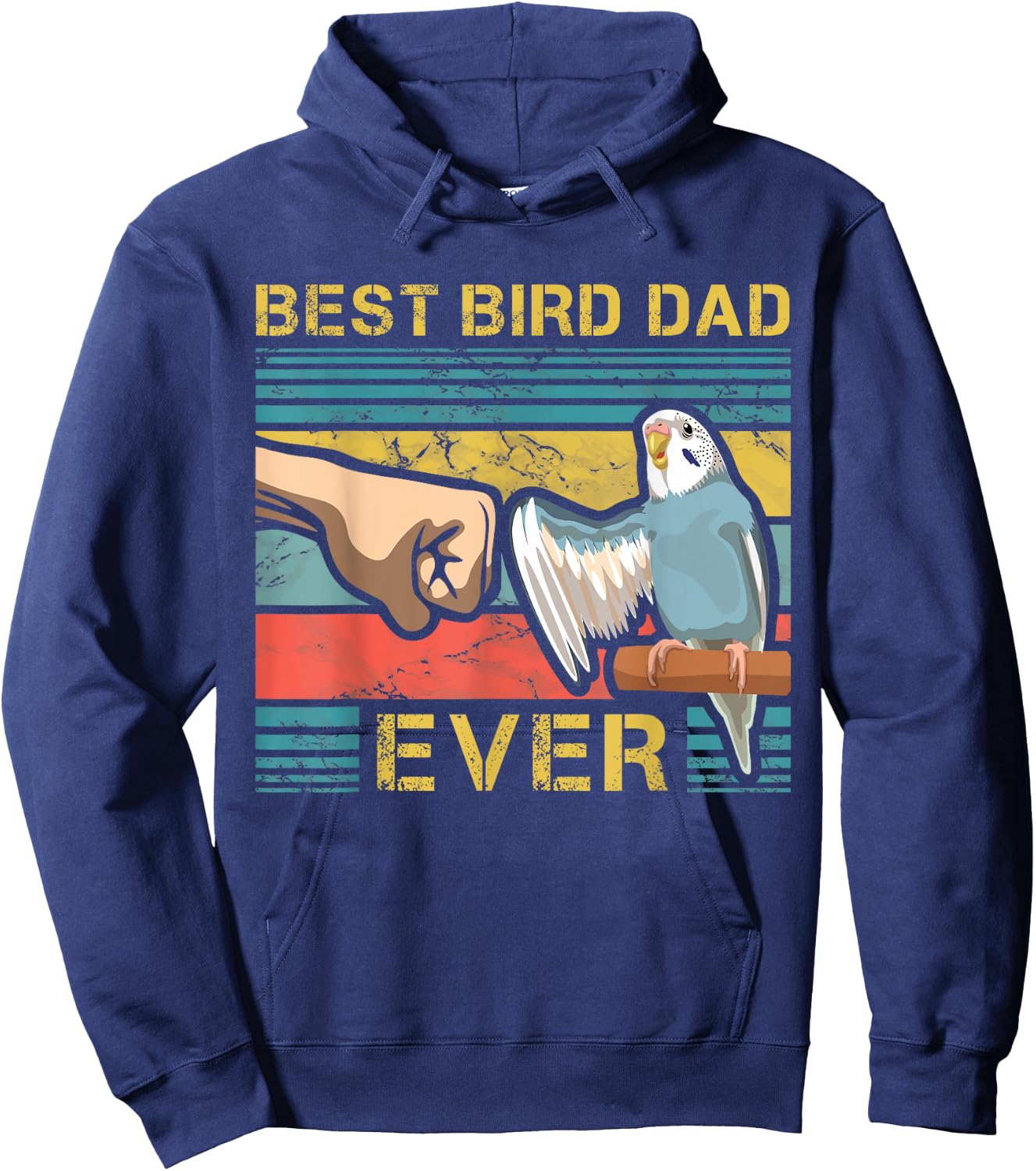 Budgie Dad Funny Bird Lover Father Budgerigar Enthusiast Hoodie - Hoodie | Navy